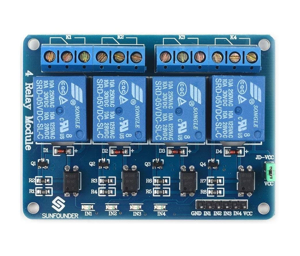 Robocraze 4-Channel Relay Module Board | 5V Relay Module with Optocoupler for boards compatible with Arduino