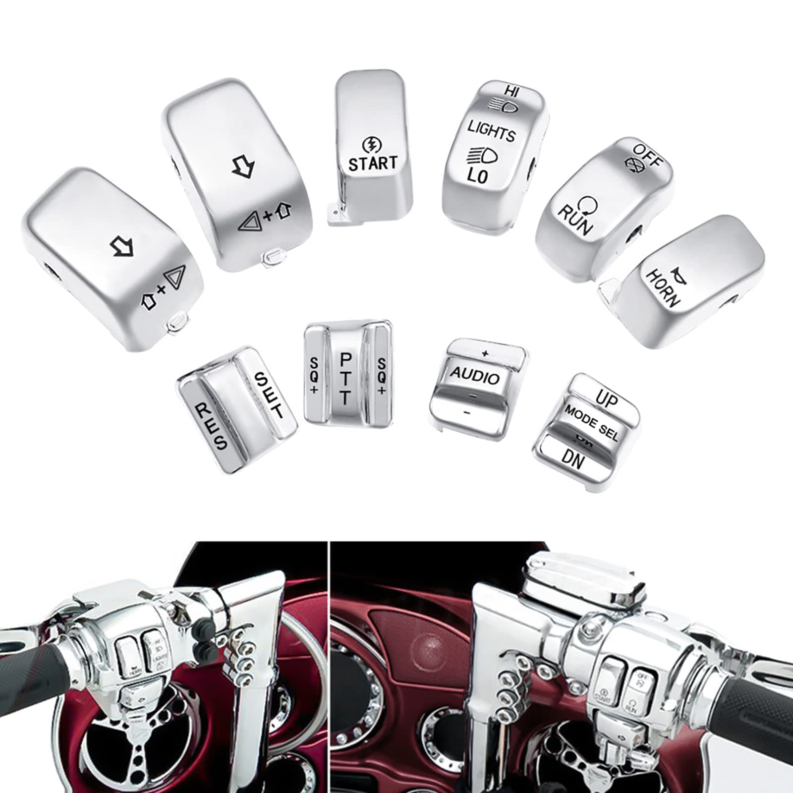 Chrome Hand Control Switch Housing Caps For Harley-Davidson Electra Street Glide 1996-2013