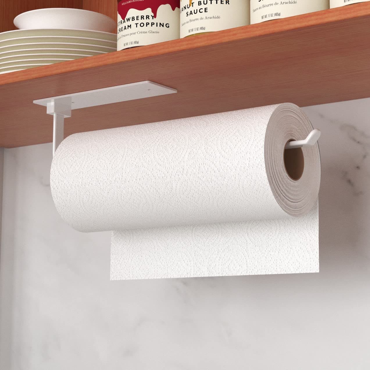 Under Cabinet Paper Towel Holder White