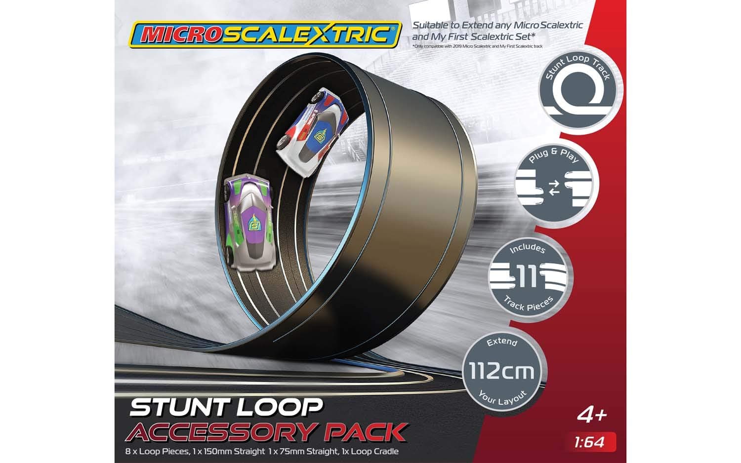 Micro Stunt Loop The Loop Track Extension Pack 1:64 Slot Car Race Track G046