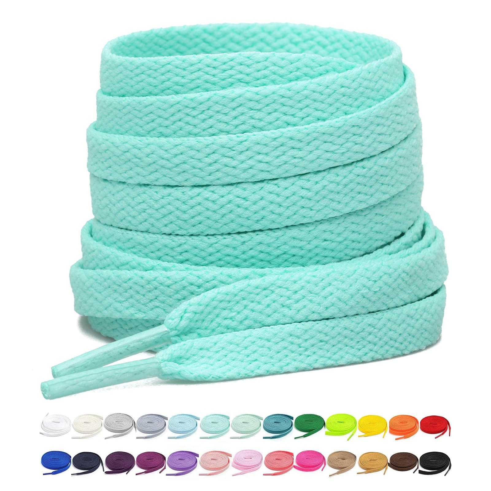 Stepace [2 Pairs Flat Shoe Laces for Sneakers 30"-72" Length 26 Color Shoelaces