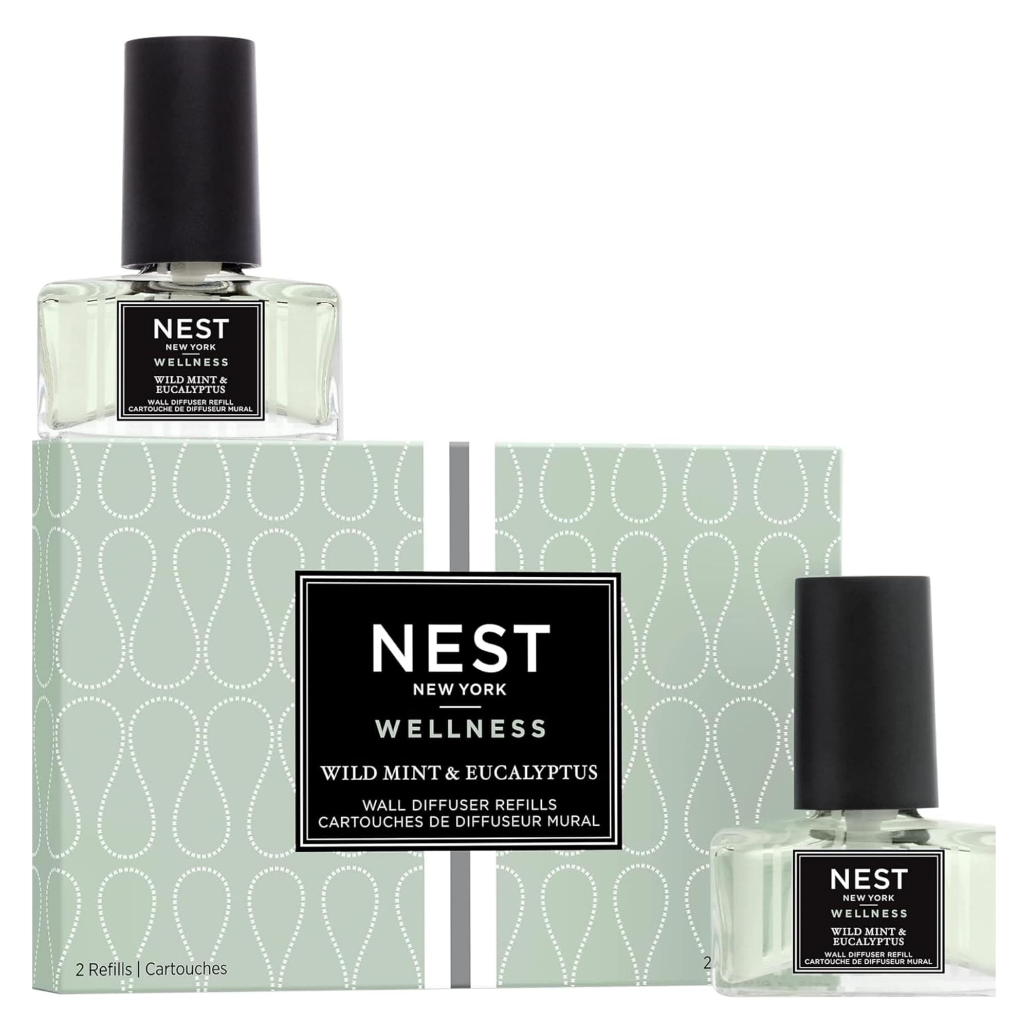 NEST Fragrances Wild Mint & Eucalyptus Wall Diffuser Refill, Set of 2