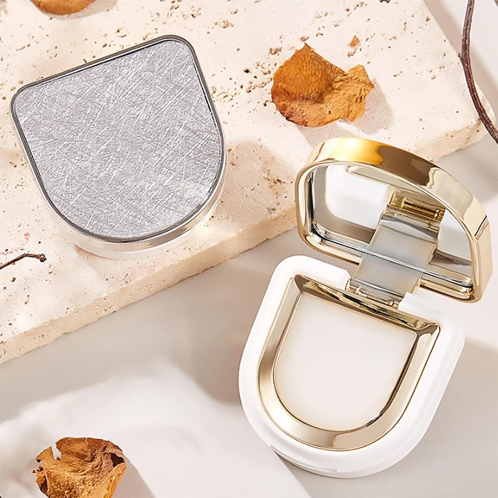 Grospe 2PCS Solid Balm Sets - Solid Perfume with Exquisite Mirror - Portable Pocket Balm - Perfect for Travel Use - Natural Fragrance for Men and Women