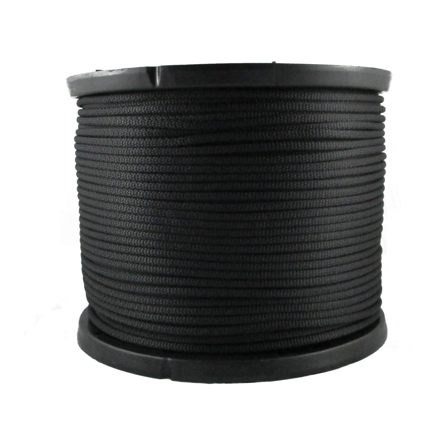 QNR 1/4" Black Polyester Rope, Solid Braid Dacron Utility Rope, 500 ft Spool, Low Stretch UV Resistant Industrial Cord