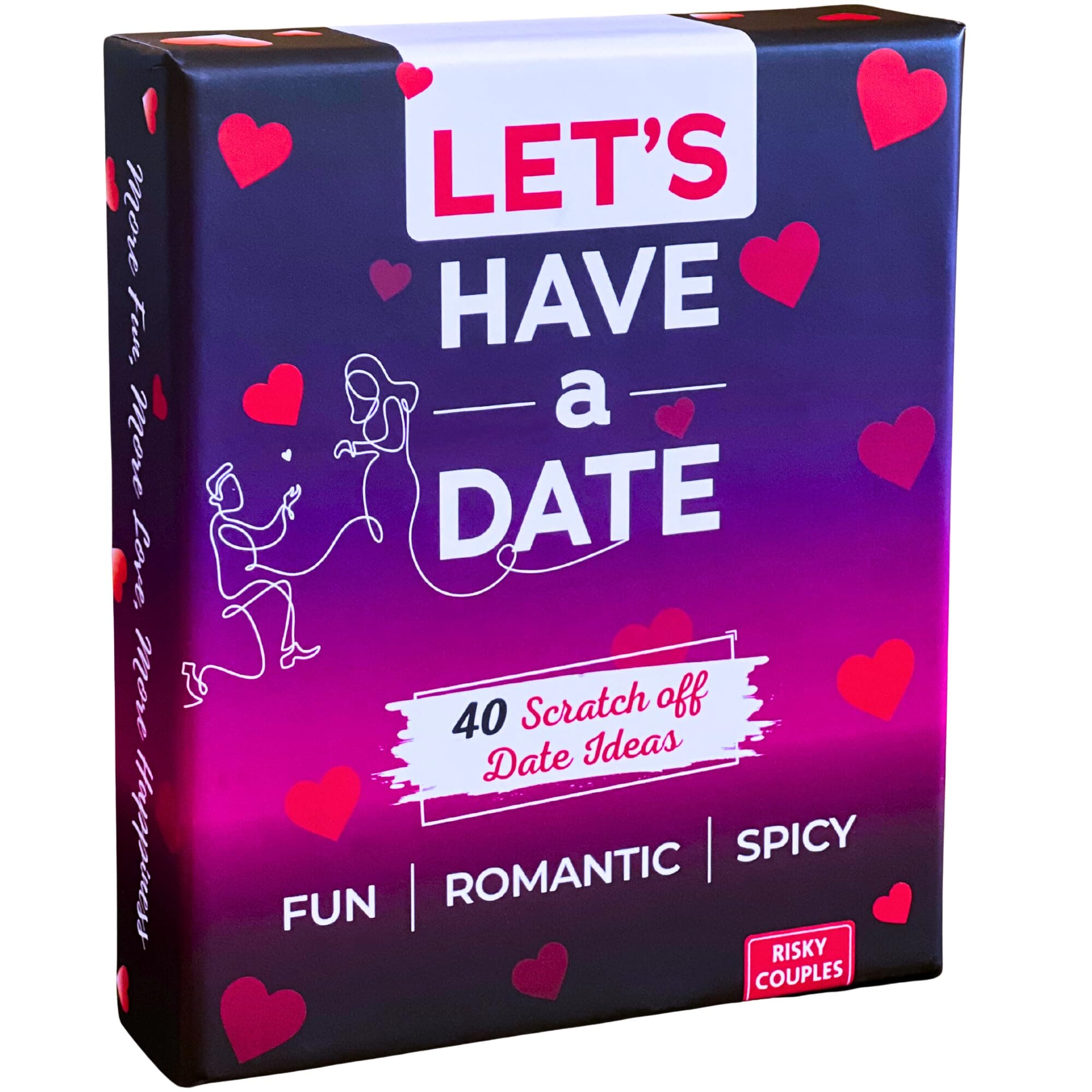 RISKY COUPLES Let's Have a Date 40 Date Night Scratch Off Cards for Couples | Romantic Gift for Wife, Girlfriend, Boyfriend, or Husband