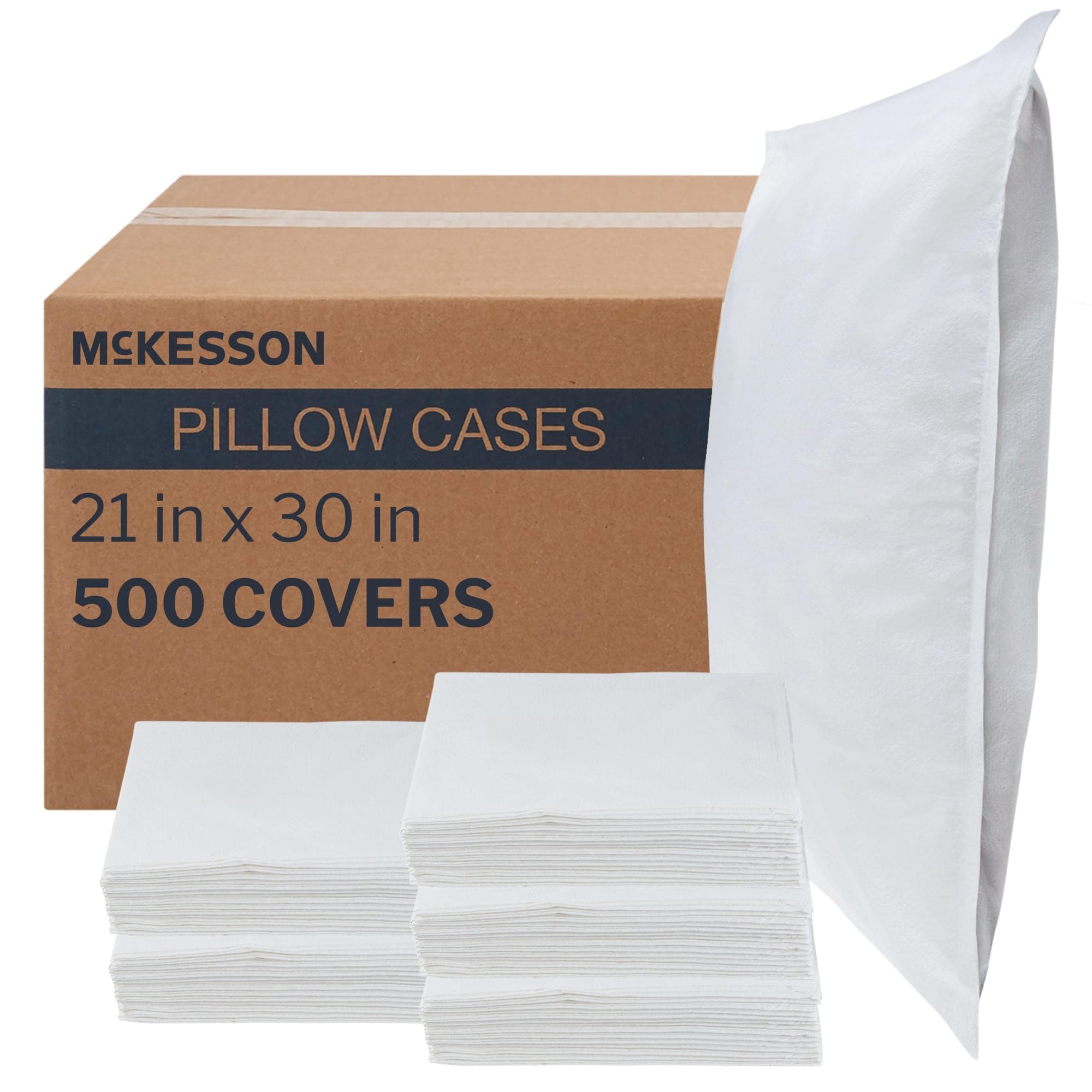 McKesson Pro Advantage P230023 Pillowcase, Tissue/Poly, White, 21" Width, 30" Length, 21" Width, 30" Length (Pack of 100)