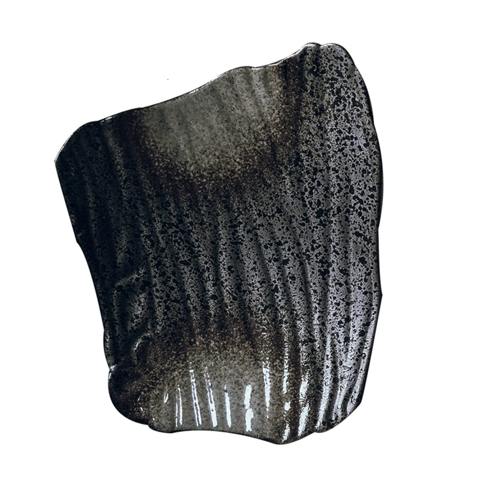 GEUXE Dining Plate, Creative Ceramic Sushi Plate Irregular Flat Plate Black Breakfast Plate Home-cooked Dish Snack Plate