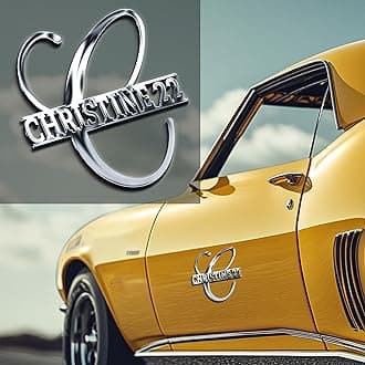 Custom Car Emblem Gift for Cars Lovers, Personalized Vechicle Gifts Race Sign Truck Letter 3D Customized Badges for Boats Motorbike Side Rear Front Hood Trunk Door (Soft Stroke)