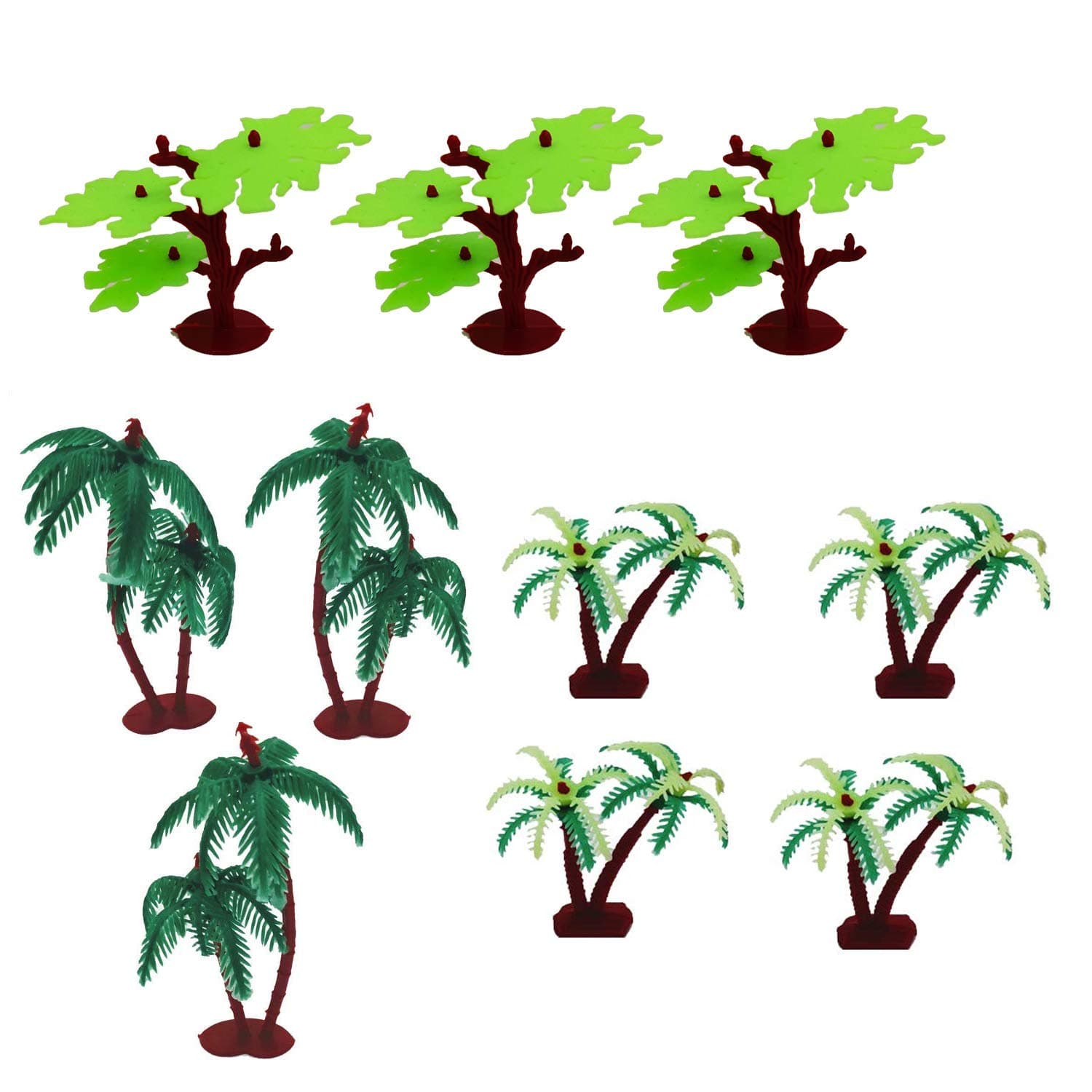 Artificial Assorted Mini Tree for Craft, 3D Modelling or School Project Making (10 Pieces, 3 Designs)