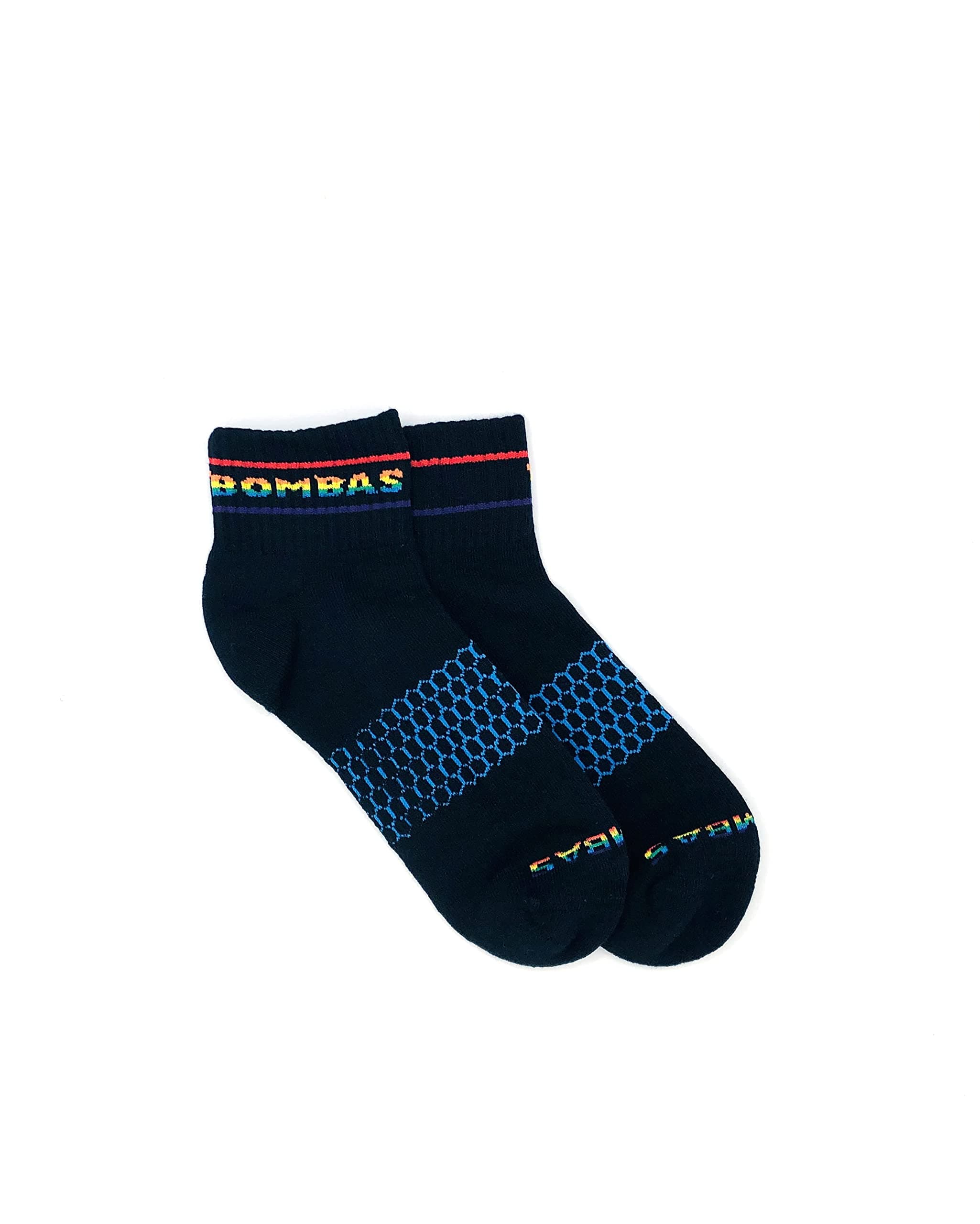 Bombas Double Rainbow Quarter Socks