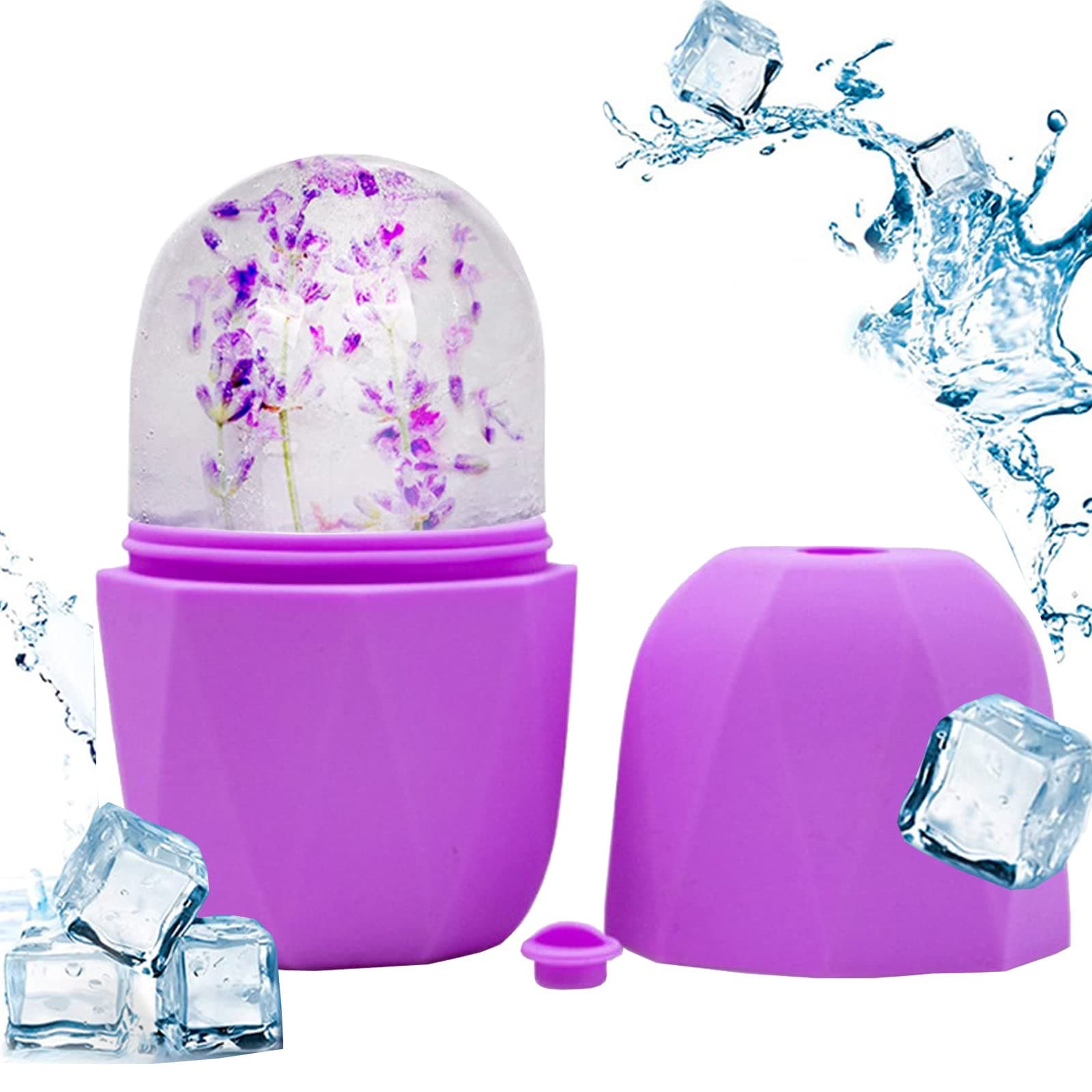 Ice Roller, Ice Roller Face and Eyes Ice Face Roller Ice Globes Face Relief Eye Puffiness Eliminate Facial Edema Brighten Tighten Skin Remove Fine Lines, Relief Sunburn (Purple)