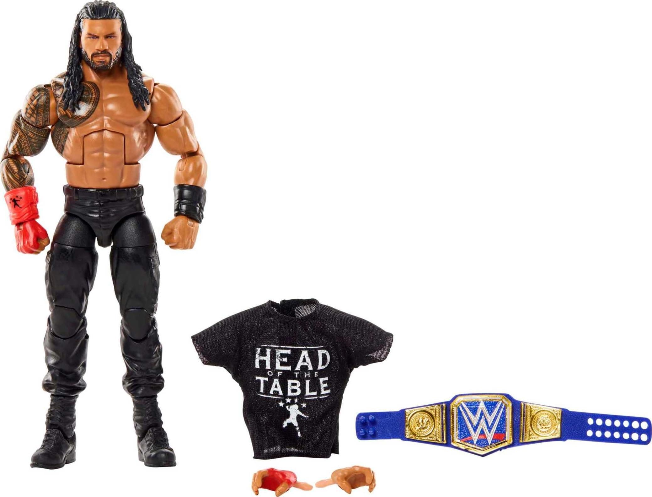 WWE Elite Collection Top Picks Action Figure & Accessories Set, Roman Reigns 6-inch Collectible with Articulation & Interchangeable Parts