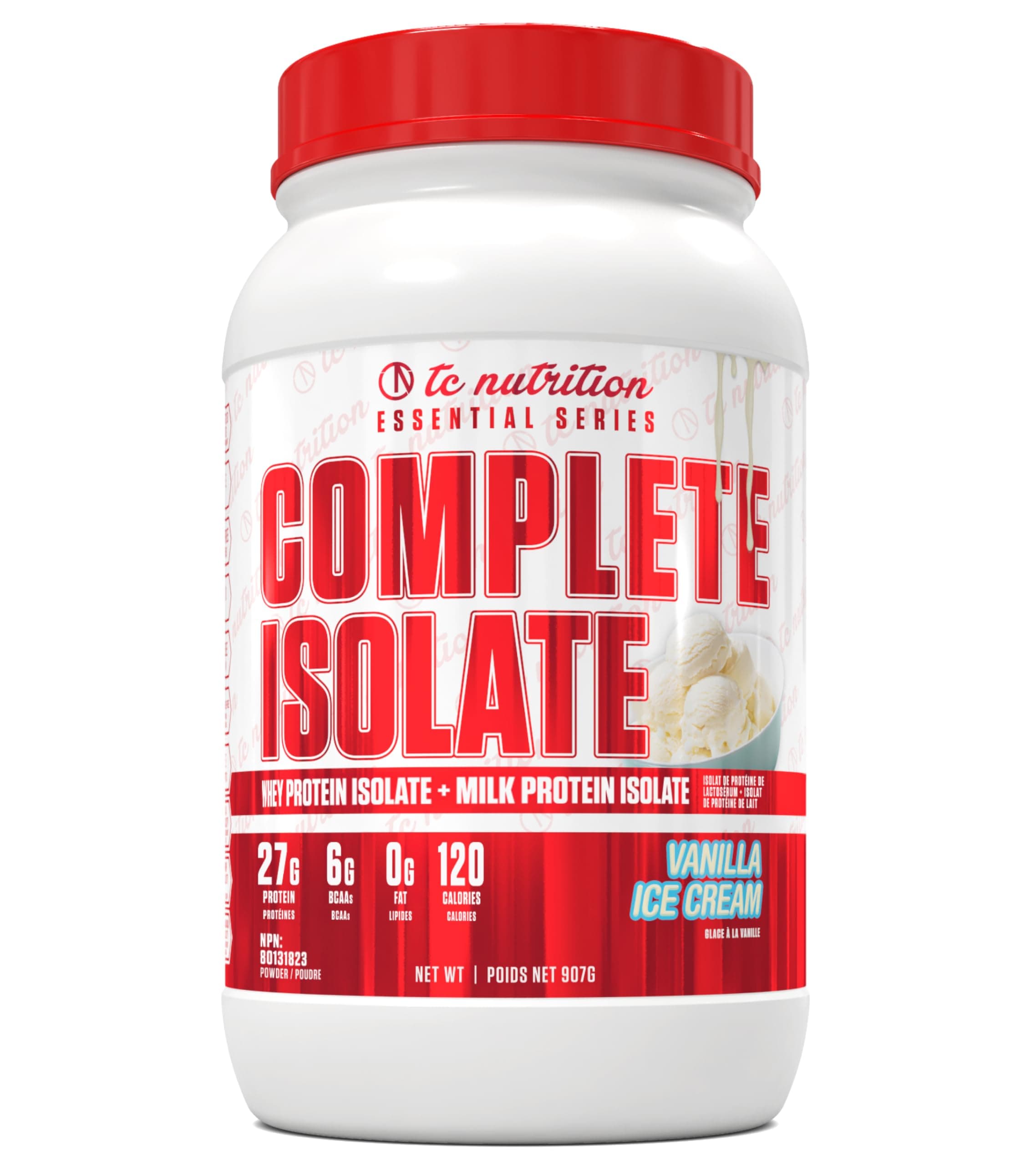 Complete Isolate Whey Protein Isolate + Milk Protein Isolate Powder - 27g Protein, Zero Fat or Sugar, Build Muscle, Improve Recovery, Whey Protein Powder, Vanilla Ice Cream, 28 serv (2lb)