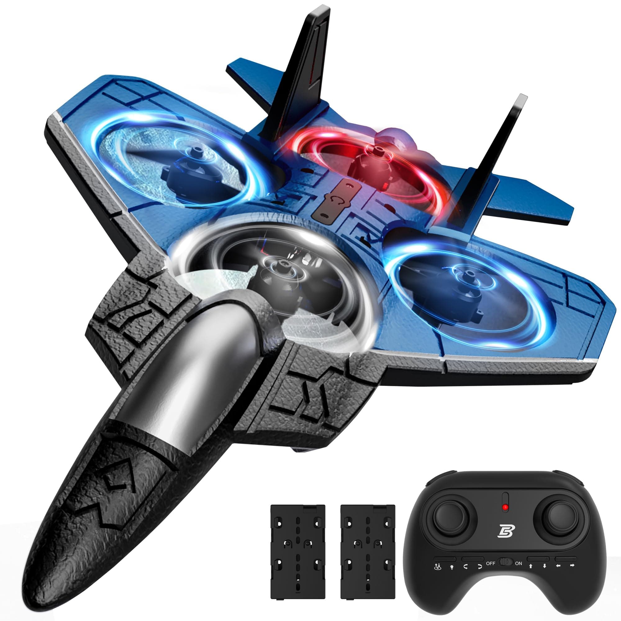 SMILESSKIDDO RC Fighter Airplane丨F-22 Raptor Mini Drone Remote Control Jet Plane Stunt Drone for Adults & Kids Toy with Light Gift for Kids Beginner