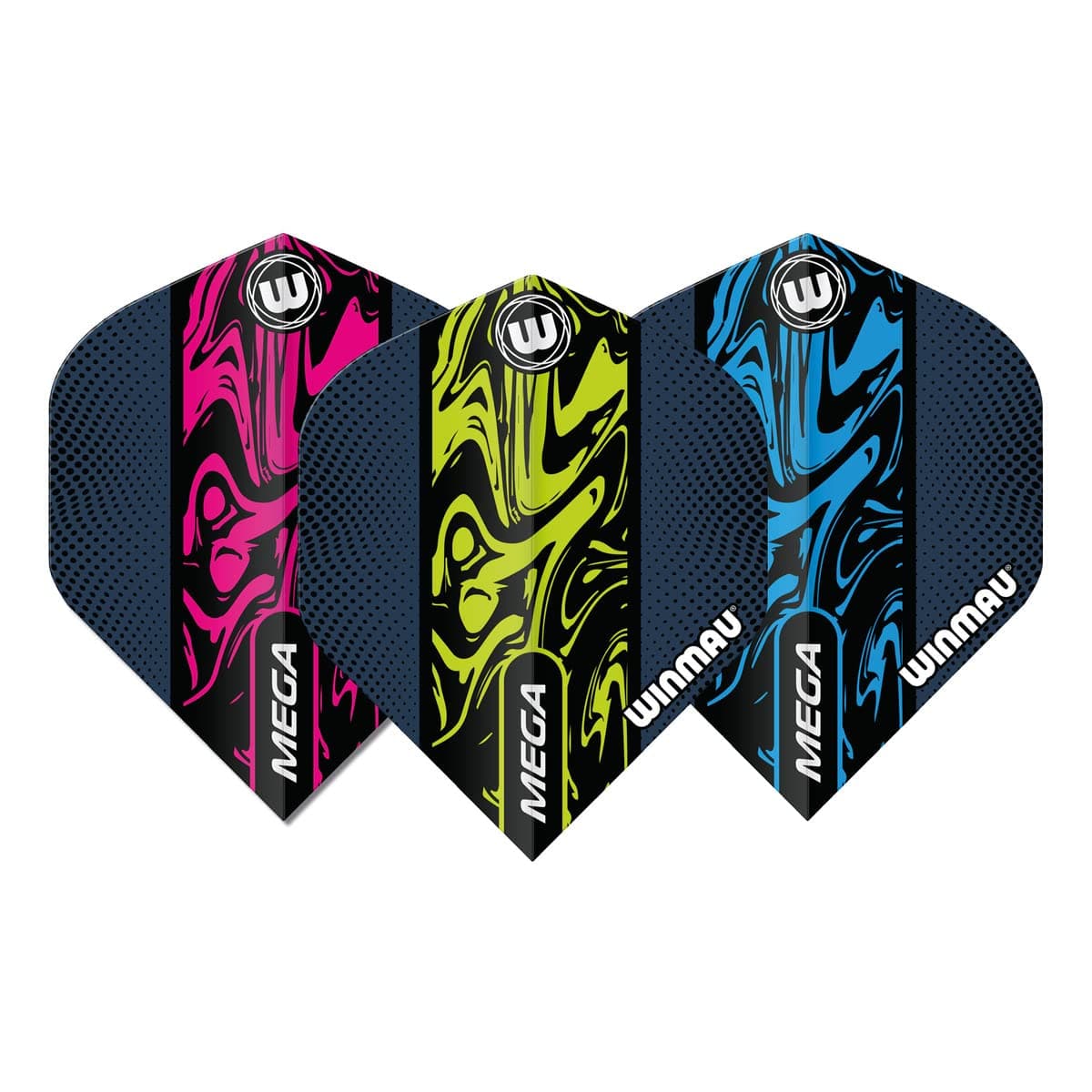 WINMAU Mega Standard Liquid Darts Flight Set - 3 Sets per Pack (Total 9 Flights)