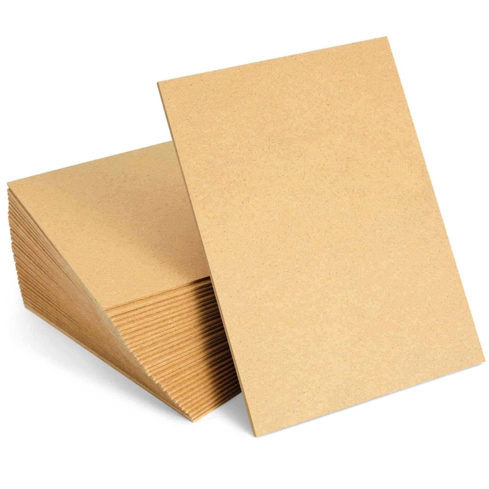 Juvale MDF Board Sheets - 30 Pack, 2mm Thin, 6 x 8 in, Brown - Chipboard & Photo Mailers & Document Boxes with Lid - Wood Boards for Shelves & Craft Projects