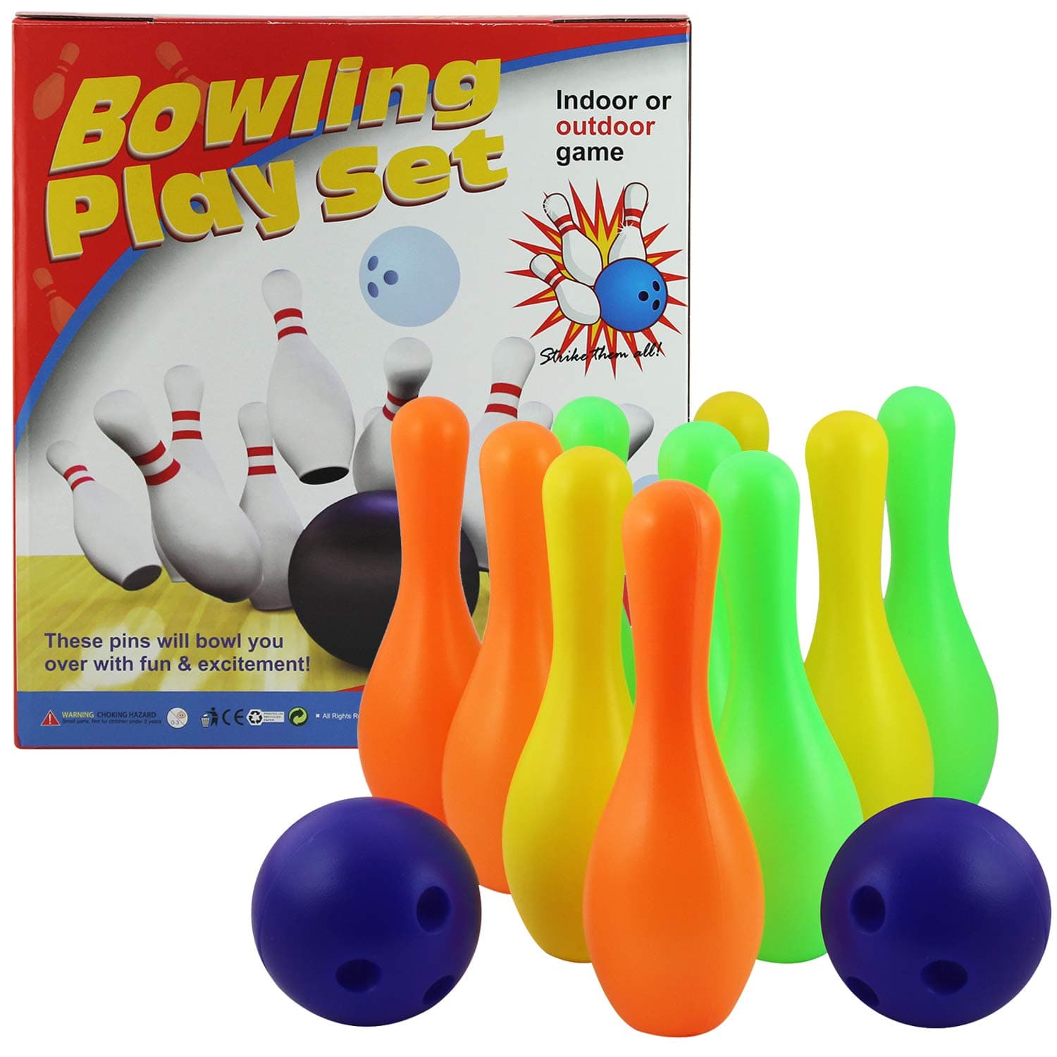 Kid Bowling Set (Medium) 6 Pins, Multi Color