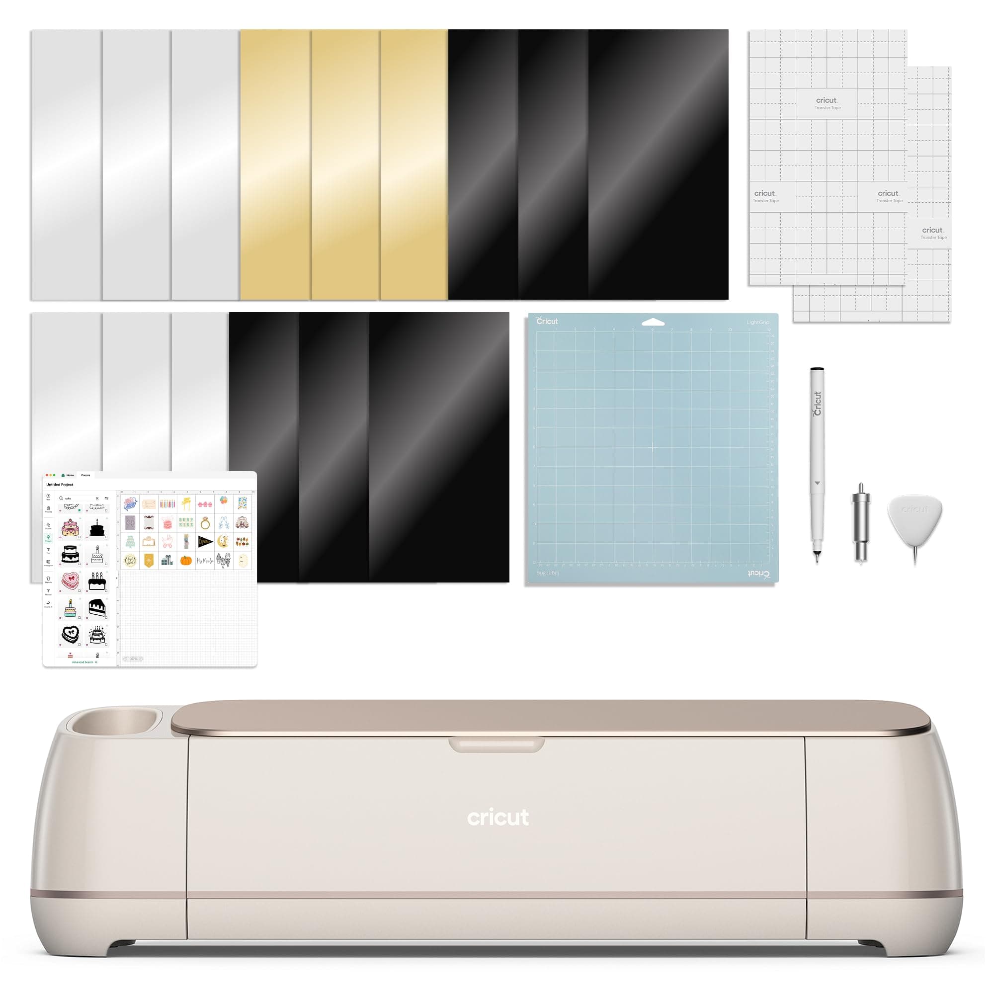 Cricut Maker 4 - Smart Cutting Machine (Seashell) | Digital Content Bundle - Includes Images in Design Space App