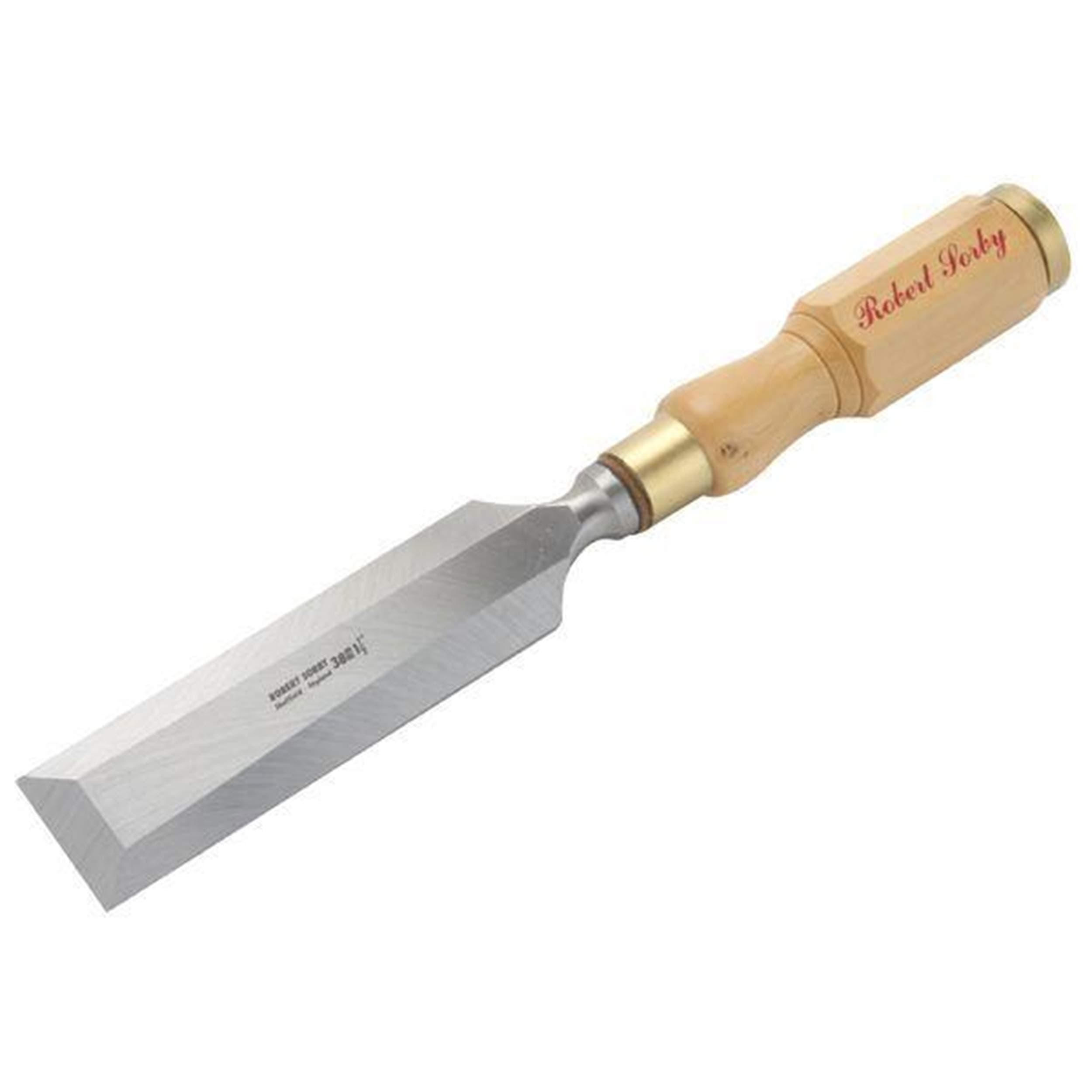 Robert Sorby Boxwood Octagonal Handle Cabinetmaker's Chisel, 1" Width, Bevel Edge, Sheffield Steel Blade, Medium Size, 13.5" Length