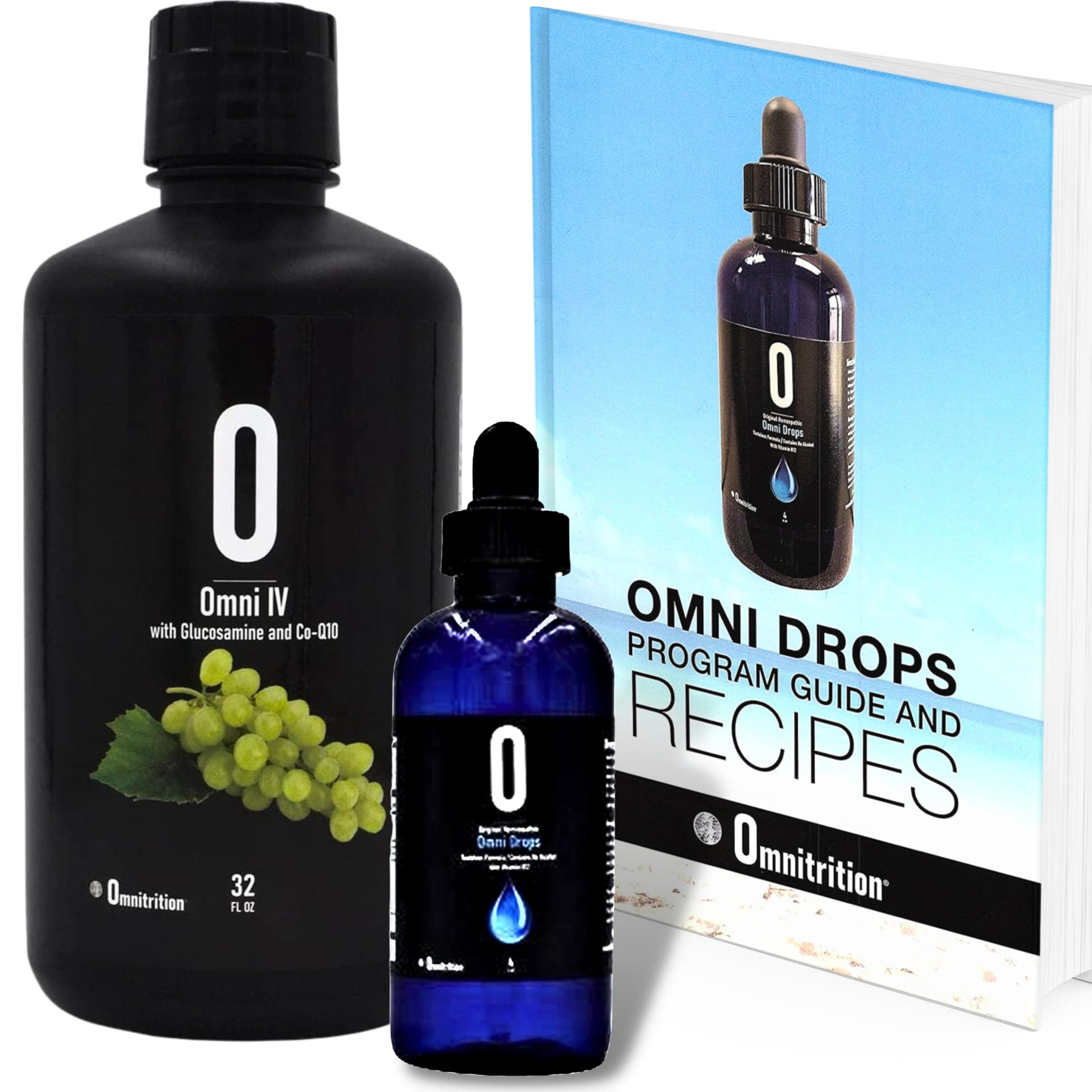 Omni Drop Bundle - Includes Two Products: Omni Drops Diet Drops with Vitamin B12-4 oz with Program Guide and Omni IV (Omni 4) Liquid Vitamins and Minerals with Glucosamine and Co-Q10