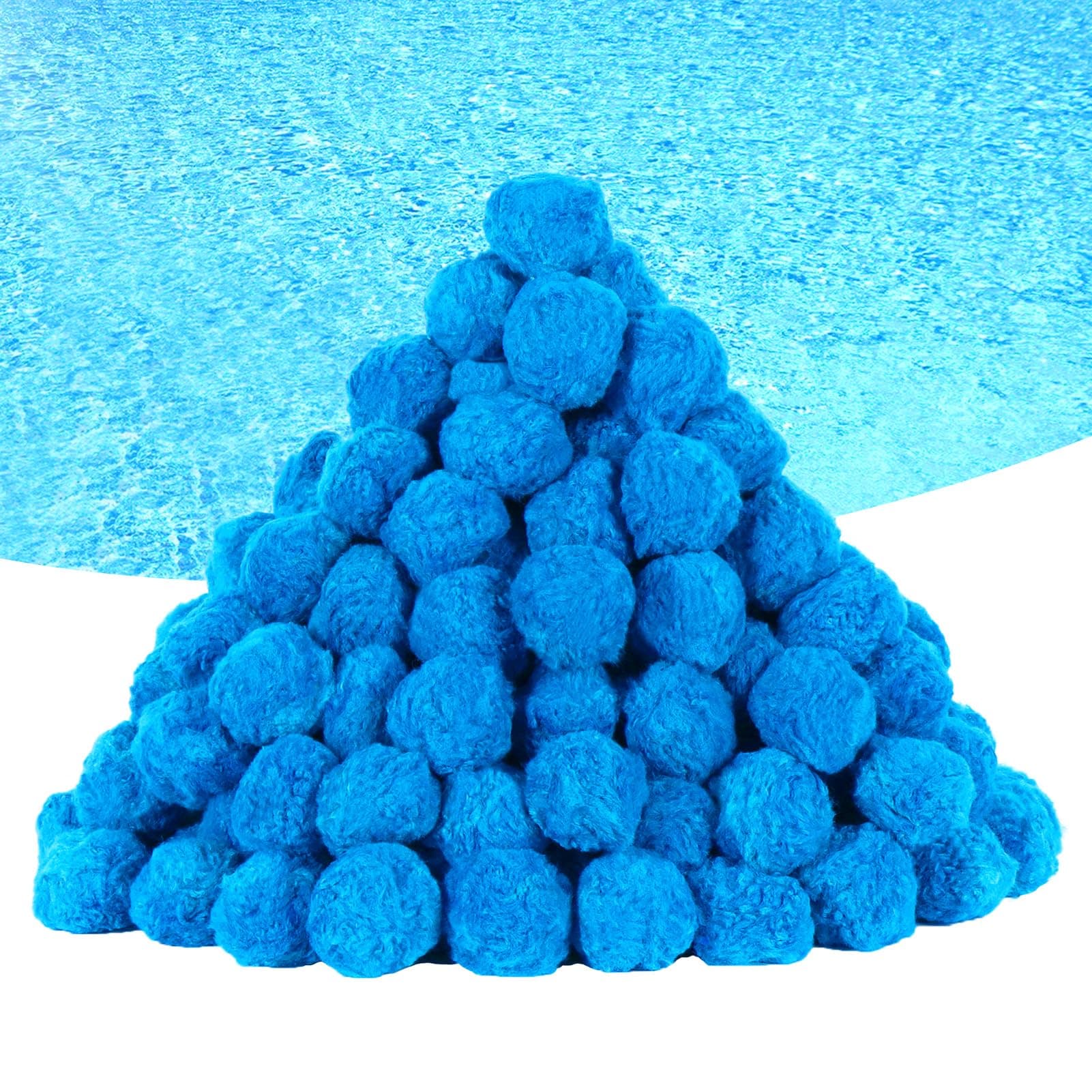 Askyli 2.9lbs Pool Filter Balls for Sand Filter, Reusable Pool Sand Filter Balls, Efficient Eco-Friendly Blue Filter Media Balls, Suitable for All Sand Filter System (Equals 100lbs Pool Filter Sand)