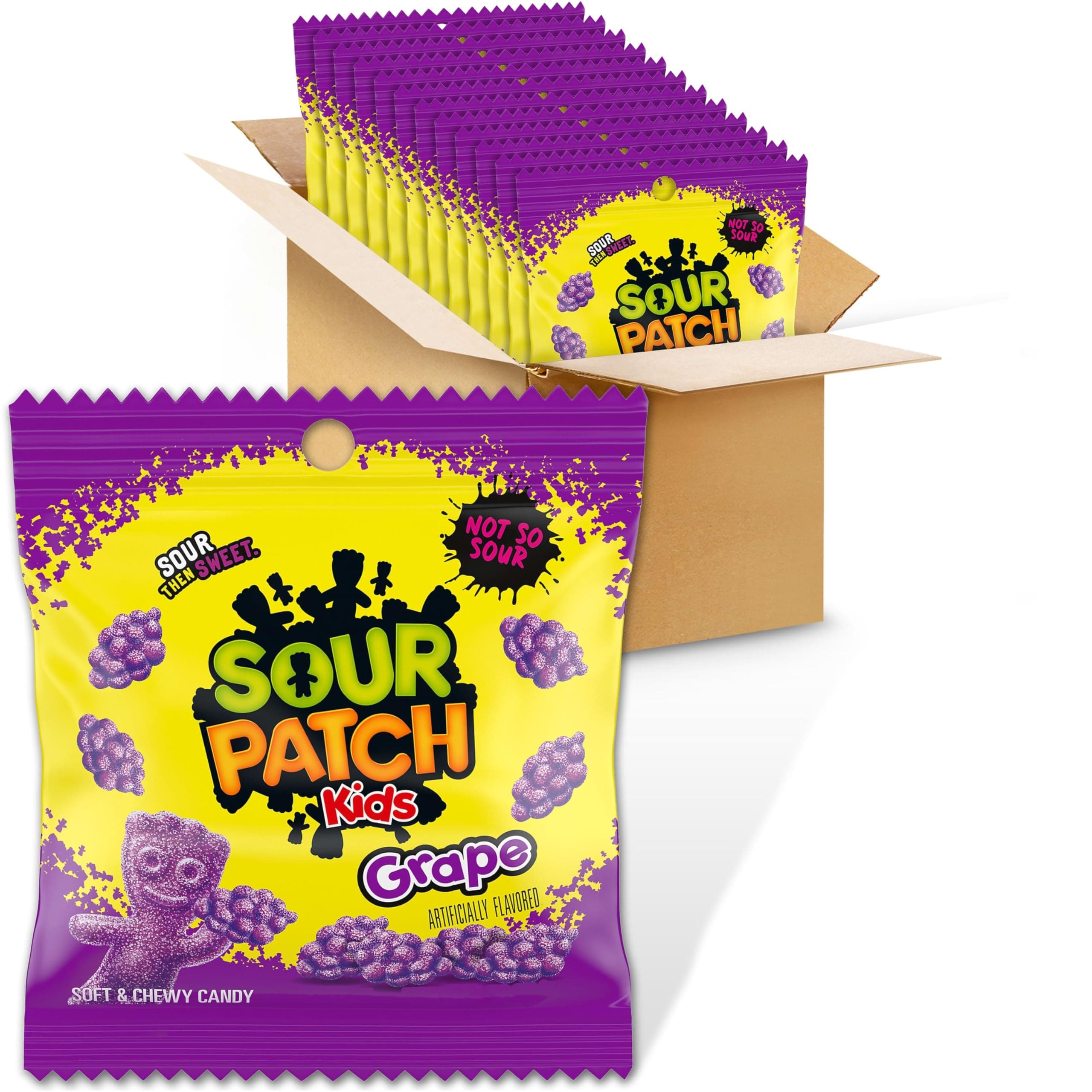 - SOUR PATCH KIDS Grape Soft & Chewy Gummy Candy, Bulk Candy, 12 - 3.58 oz Bags