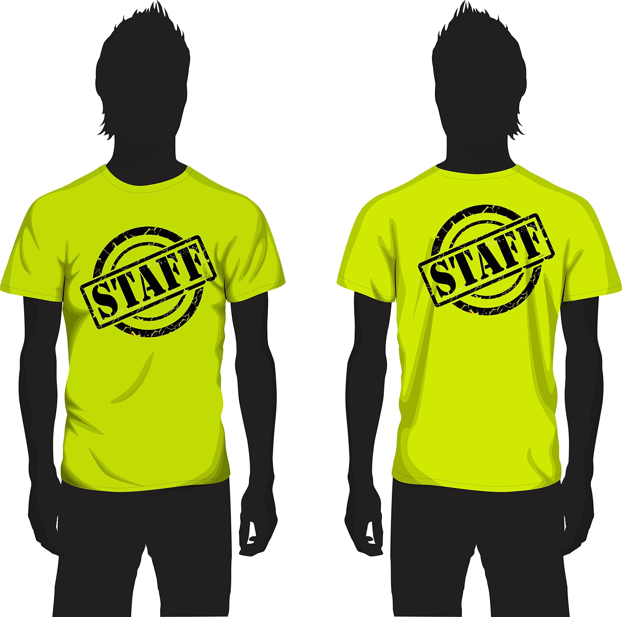 Staff- Neon Printed 2 Side Front & Back Event T-shirt (Large)