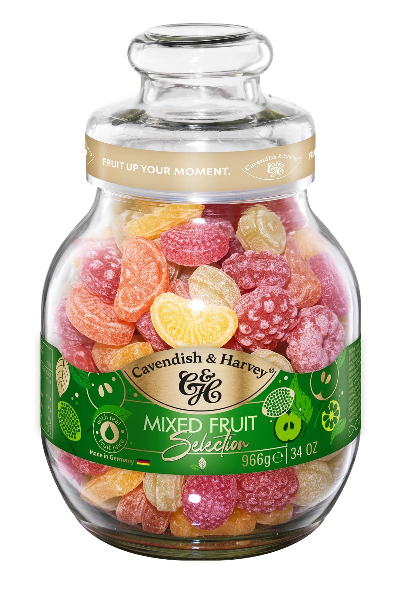 Cavendish & Harvey | Mixed Fruit Hard Candy Drops | 34 Ounce Jar
