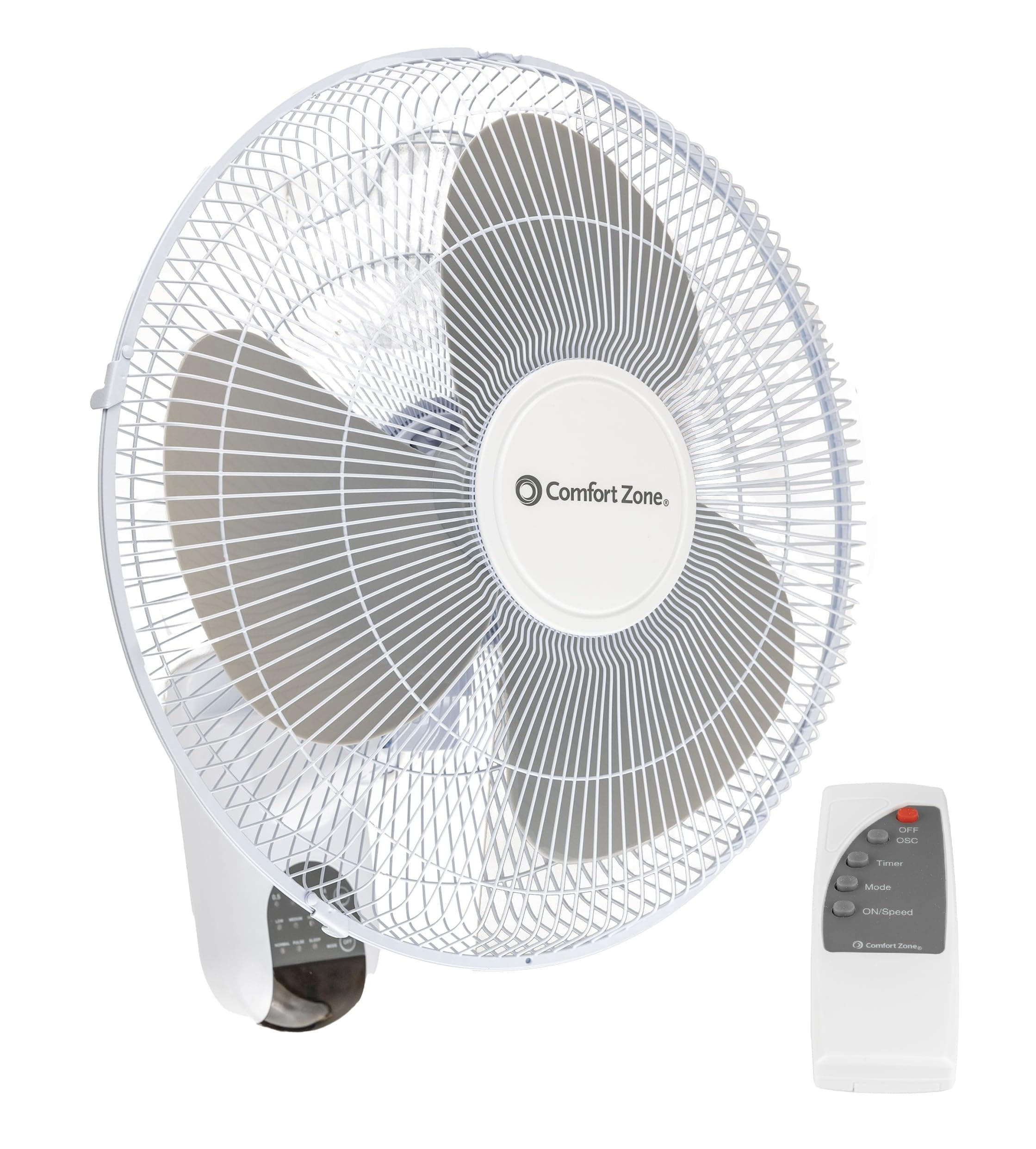 Comfort Zone Oscillating Wall Mount Fan