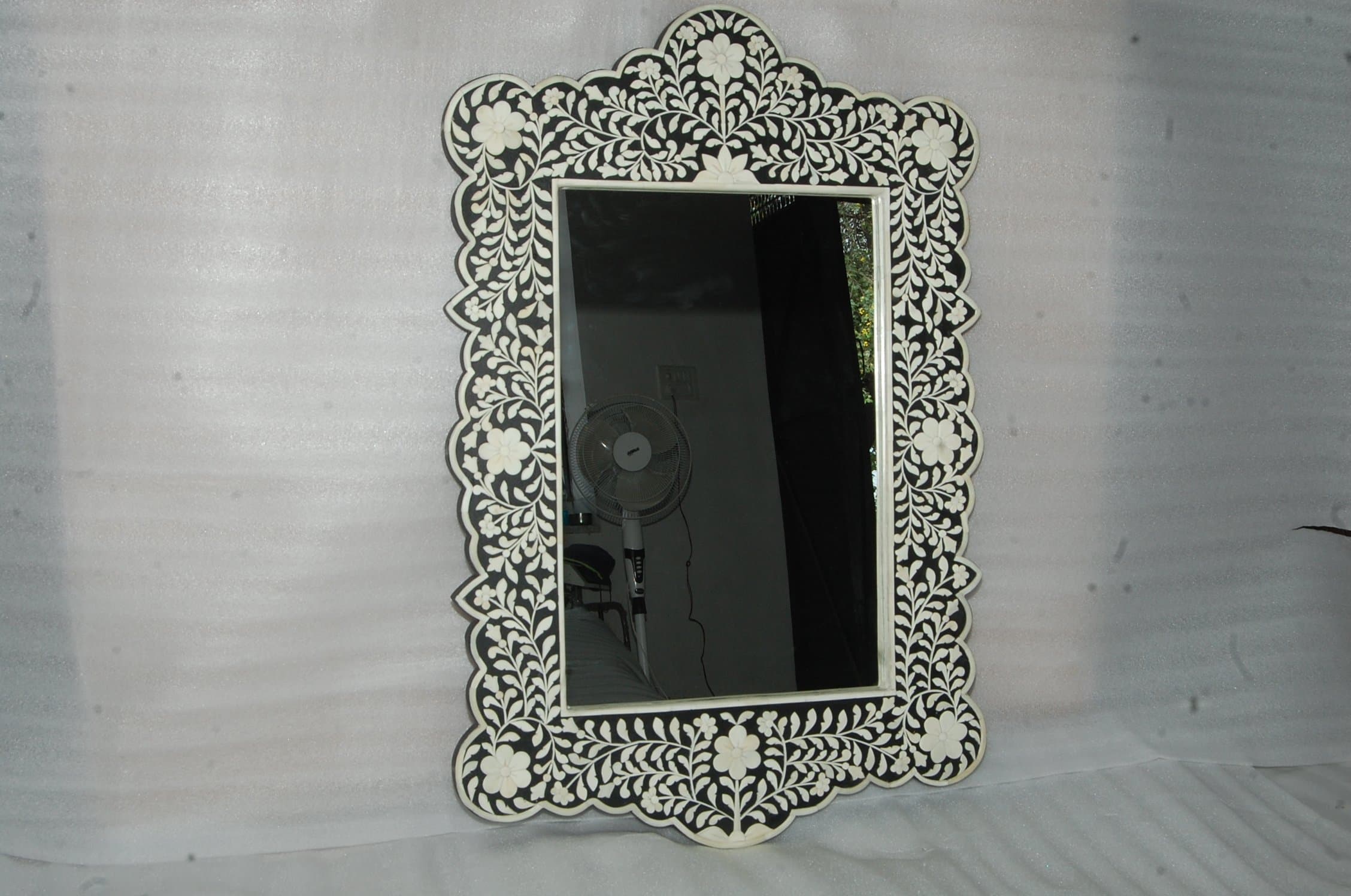 Bone Inlay Embossed Mirror Frame