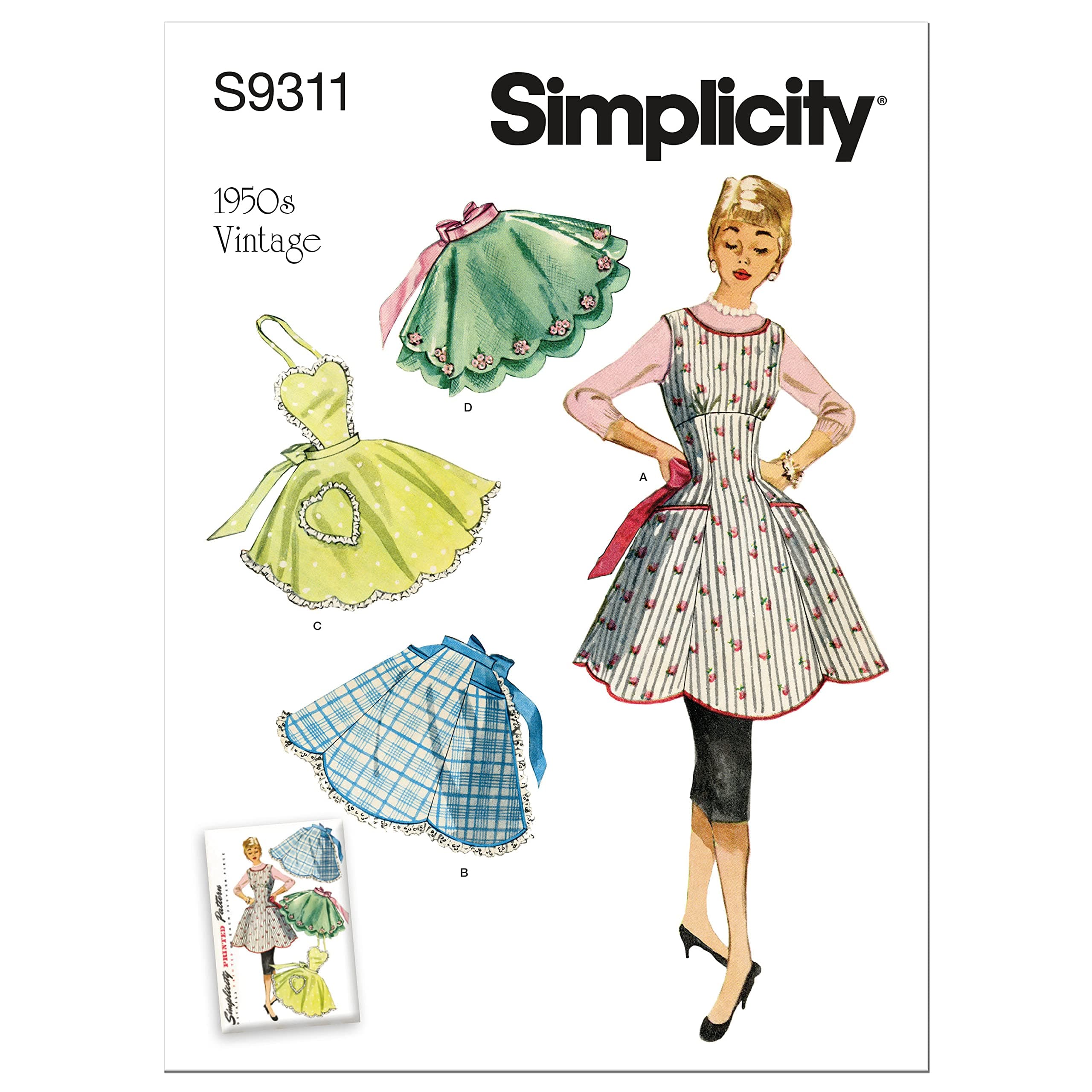 Misses' Vintage Apron Sewing Pattern Kit, Code 9311