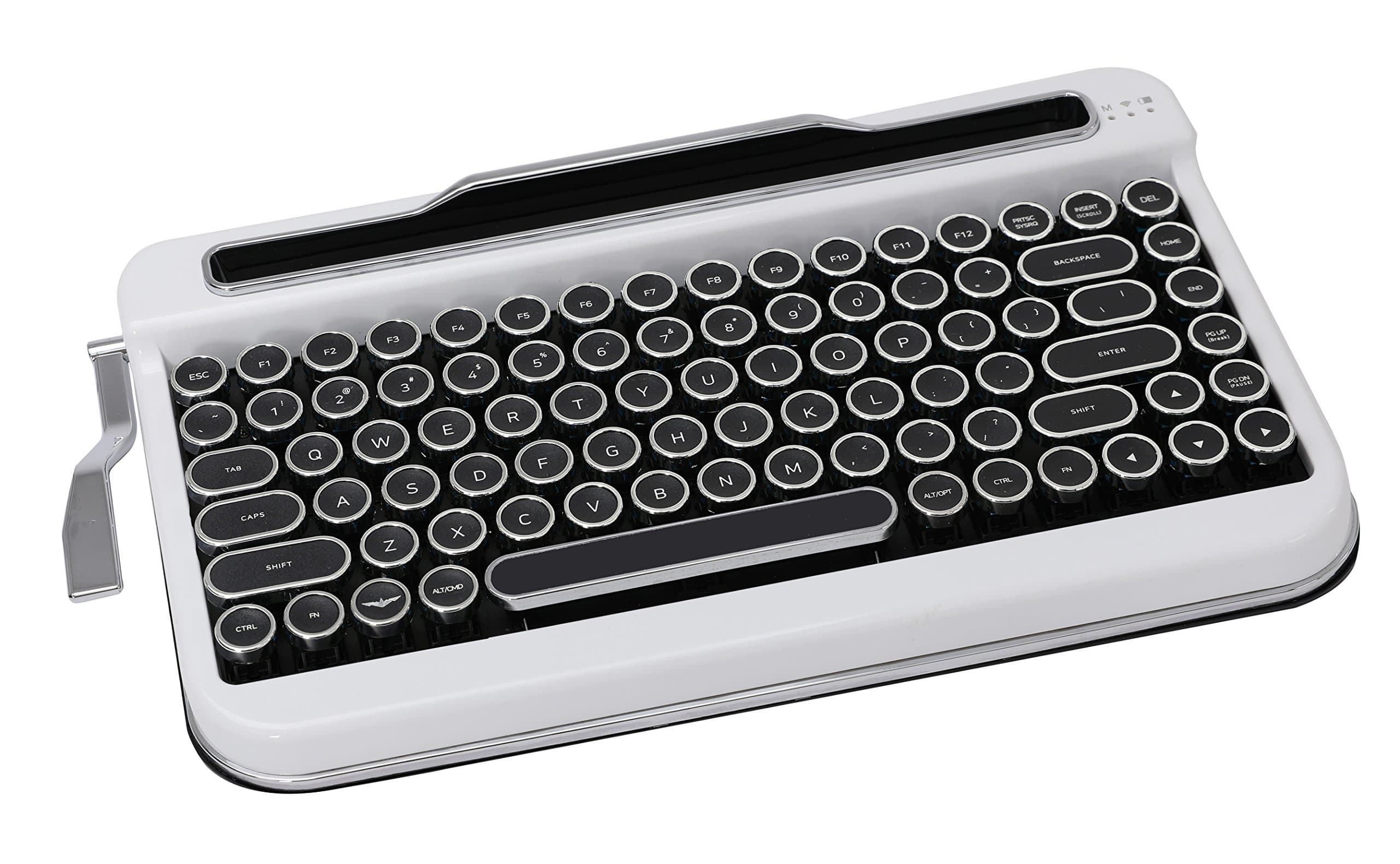 Penna Bluetooth Keyboard with Black Chrome Keycap(US Language) (Switch-Cherry Mx Blue, Pure White)