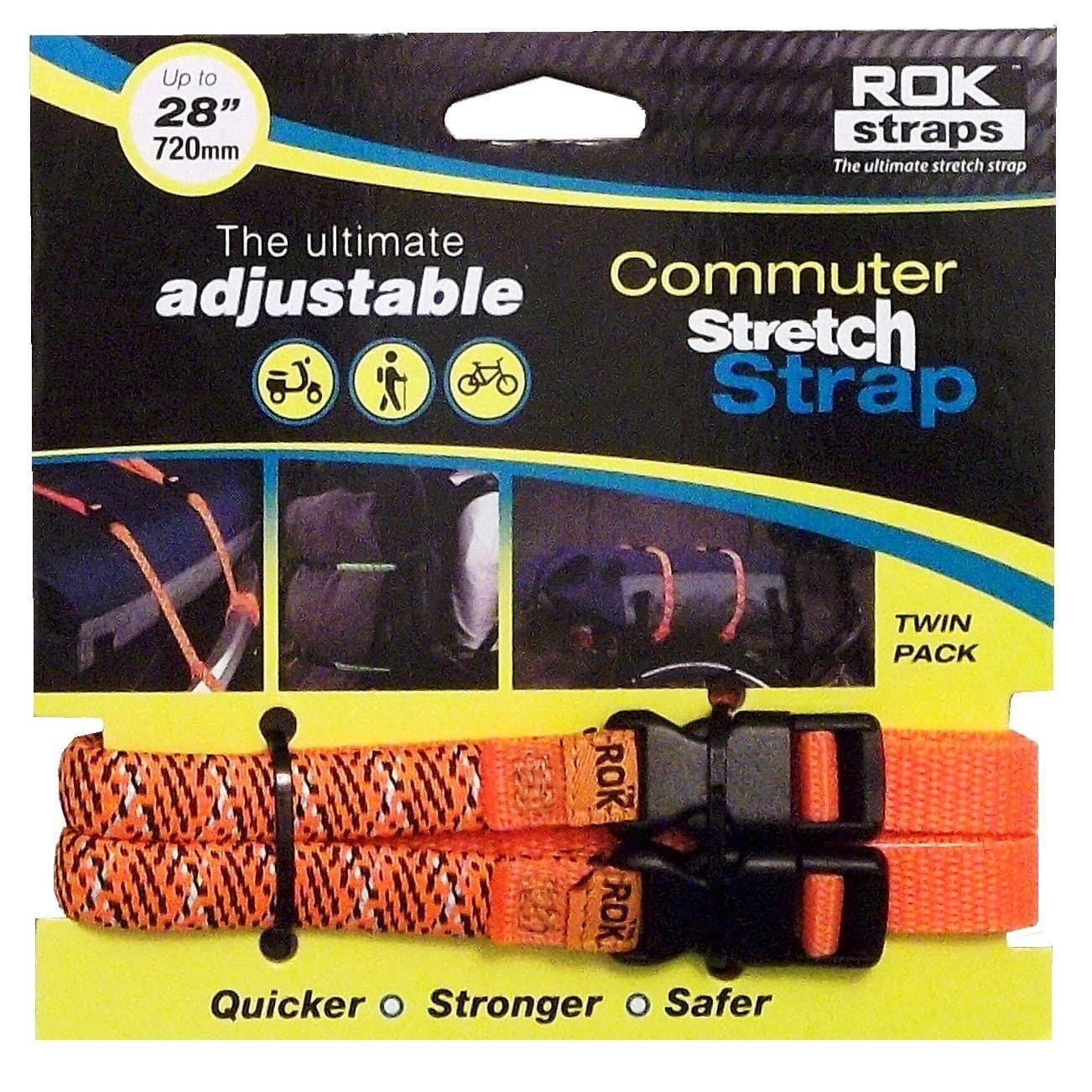 ROK Straps Commuter Reflective Adjustable Straps - Orange