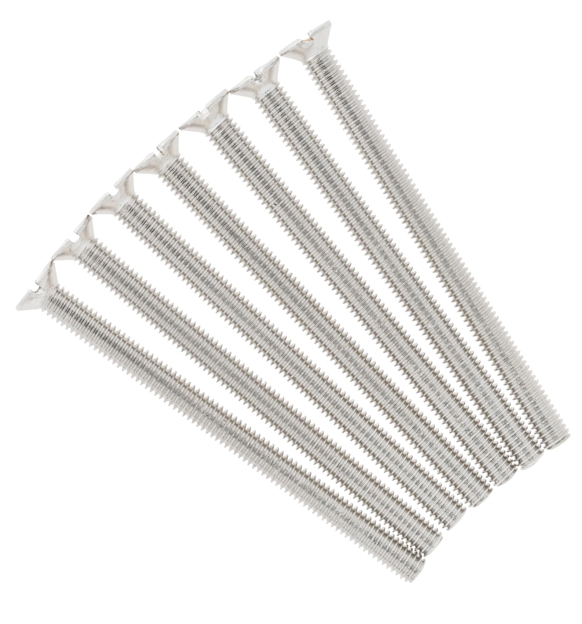 M3.5 x 50mm Electrical Socket Screws Flat Head (20 Pack) Long Silver Chrome Finish Screws for Light Switch, Plug, Faceplate, Flat Plate & Deep Backbox - Premium Nickel Plated Steel