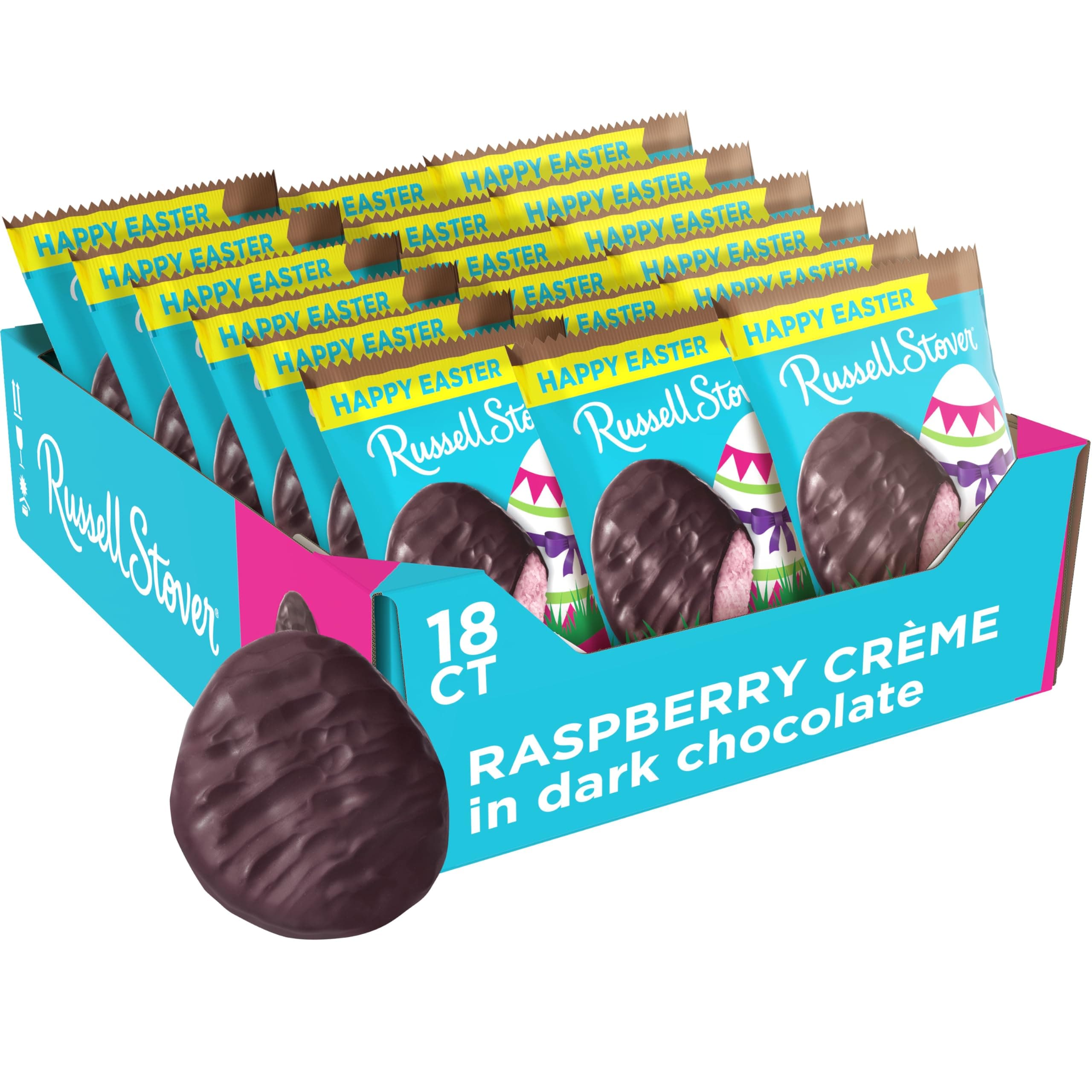 Easter Raspberry Crème Dark Chocolate Easter Egg, 1.3 oz. (Pack of 18)