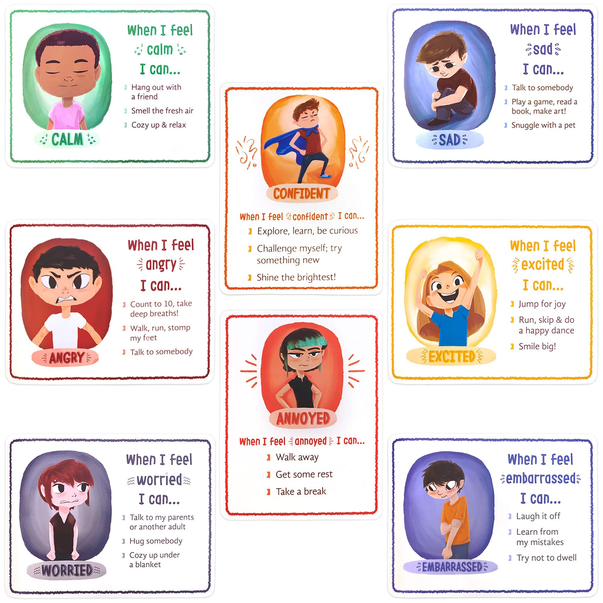 How I'm Feeling Classroom Posters Set (8-Pack) 17" x 22" | Motivational Classroom Decor | Build Emotional Vocabulary & Develop Coping Strategies | Behavioral Therapy, Autism, Special Education