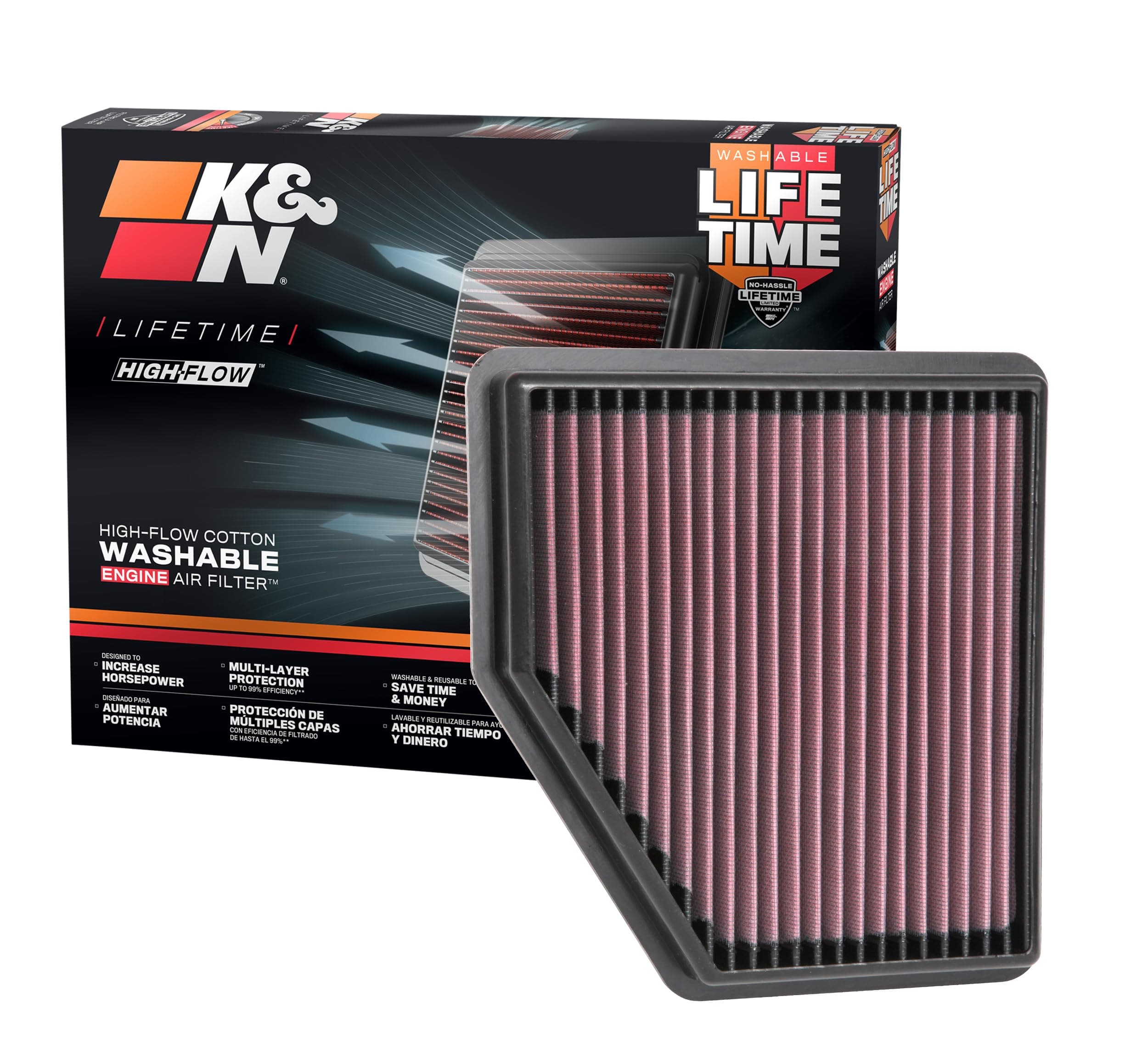 K&N Engine Air Filter: High Performance, Premium, Washable, Replacement Filter: 2019-2020 NISSAN Altima 2.5L, 33-5095