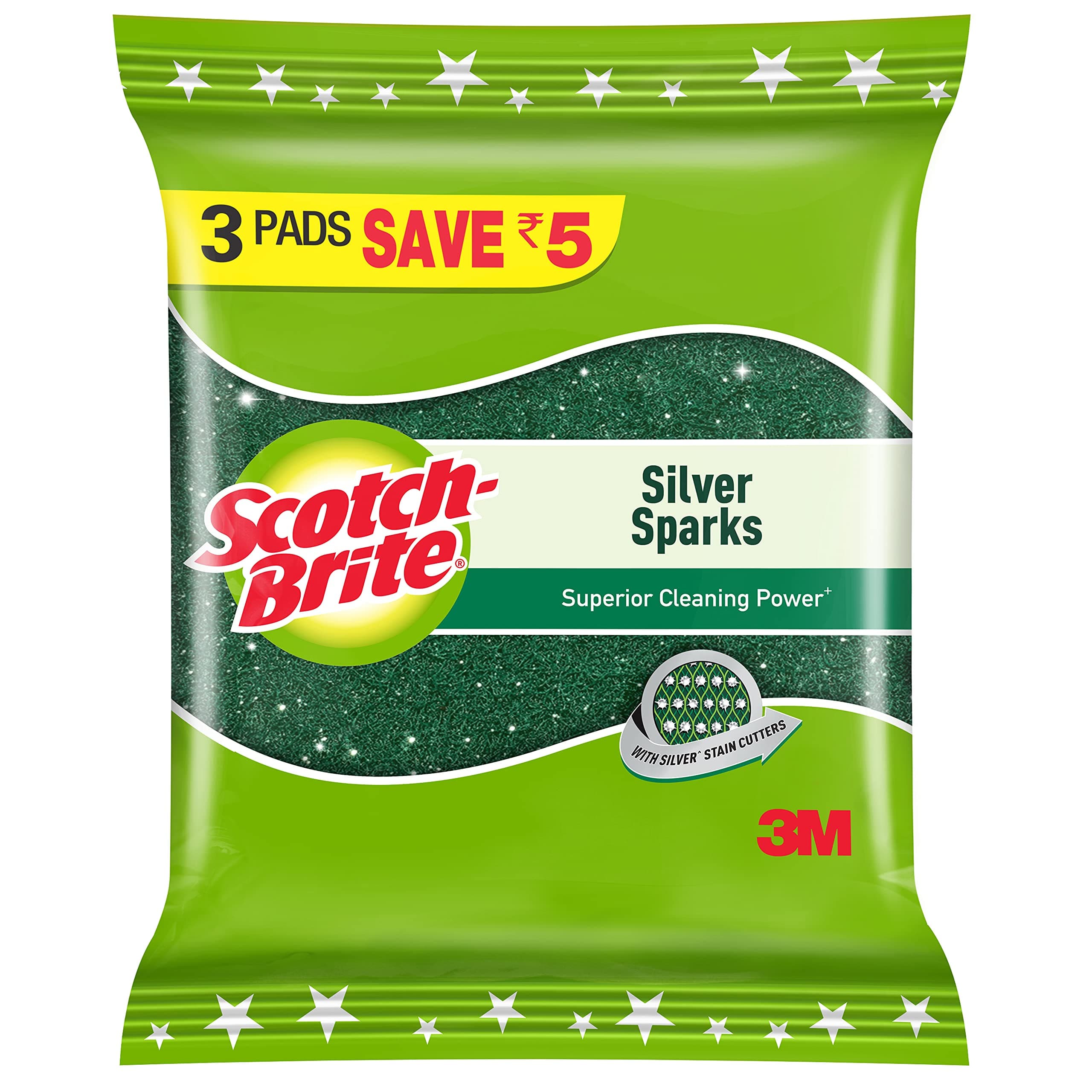 Scotch Brite Silver Sparks Pad_3s Pack