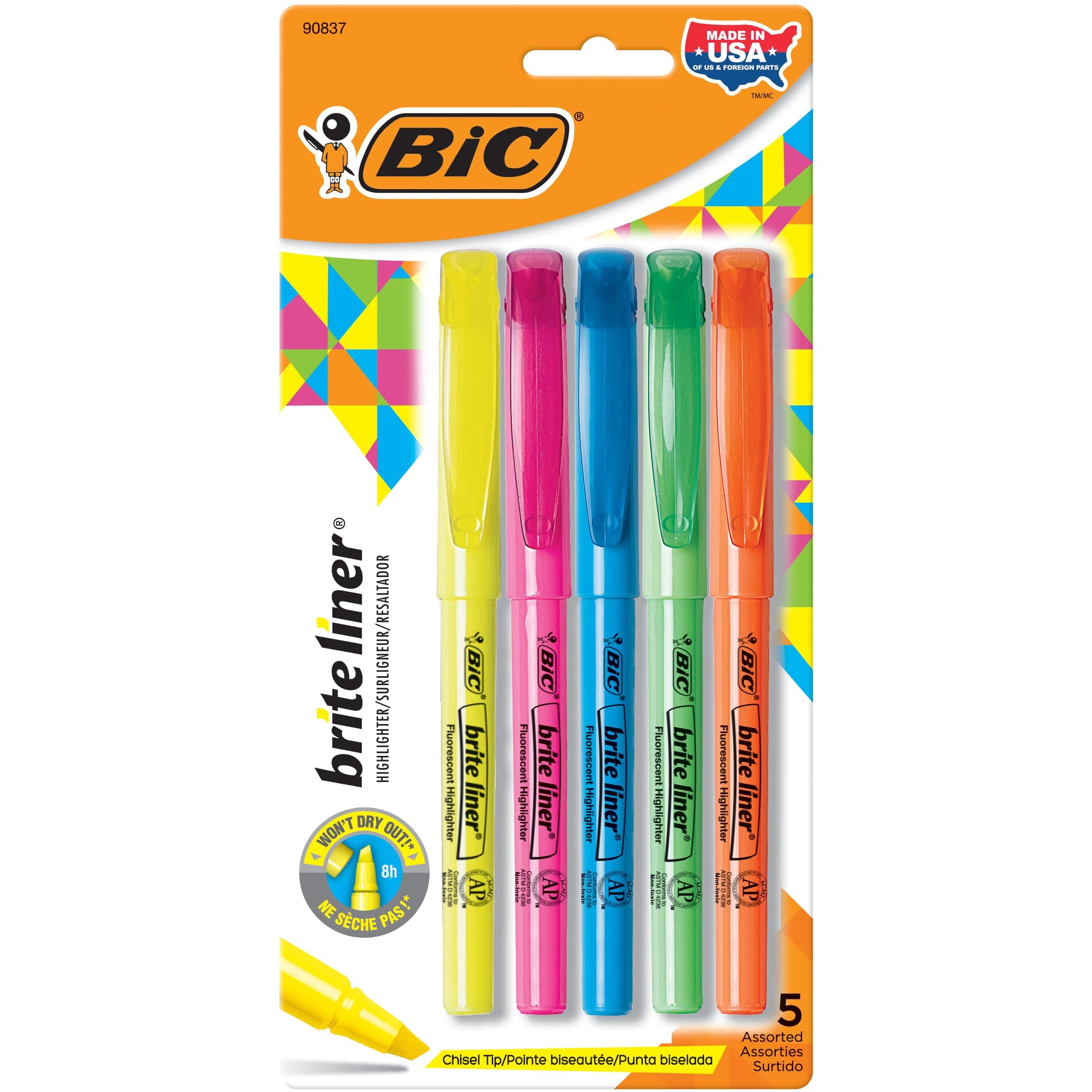 BIC Brightliner Highlighter, Chisel Tip