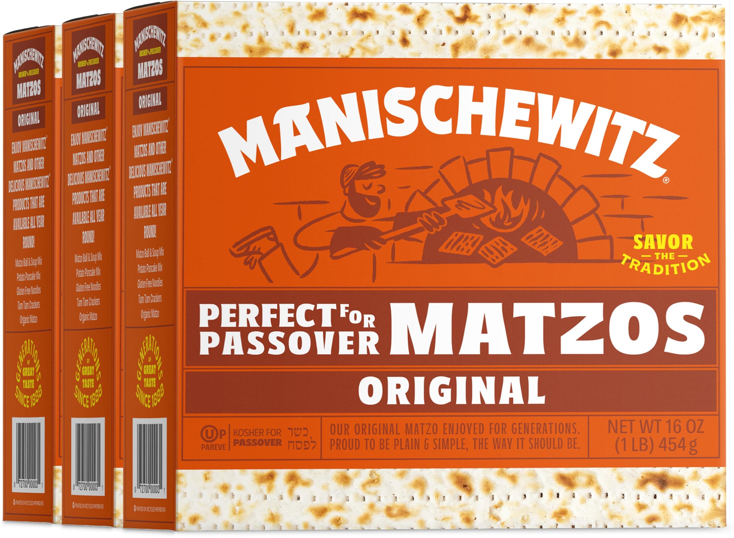 Manischewitz Kosher For Passover Matzo 3 LBS (3 Boxes)