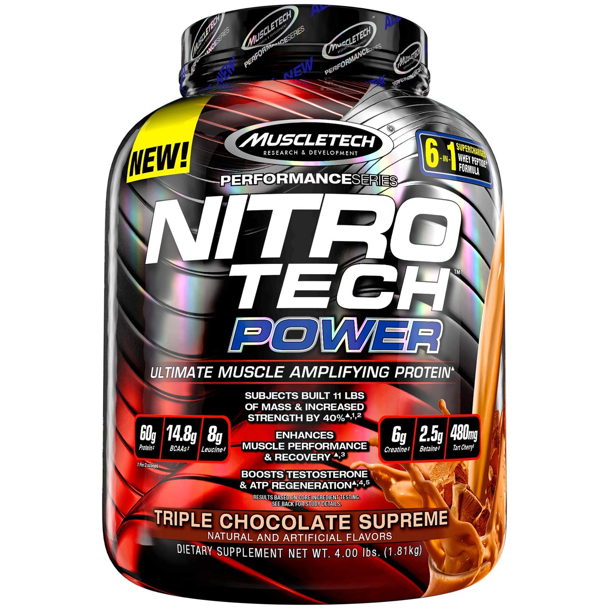 Muscle Tech Nitro Tech Power, Chocolate Powder, 4lbs