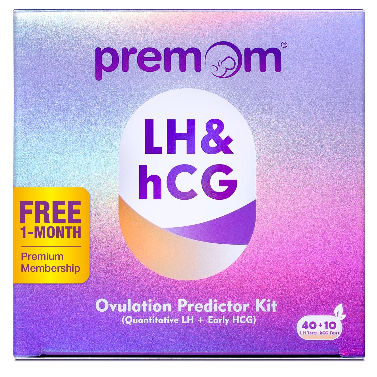 Premom Quantitative Ovulation Predictor Kit：40 Ovulation Tests + 10 Pregnancy Tests - Advanced Ovulation Test Strips Combo 40LH+10HCG Test