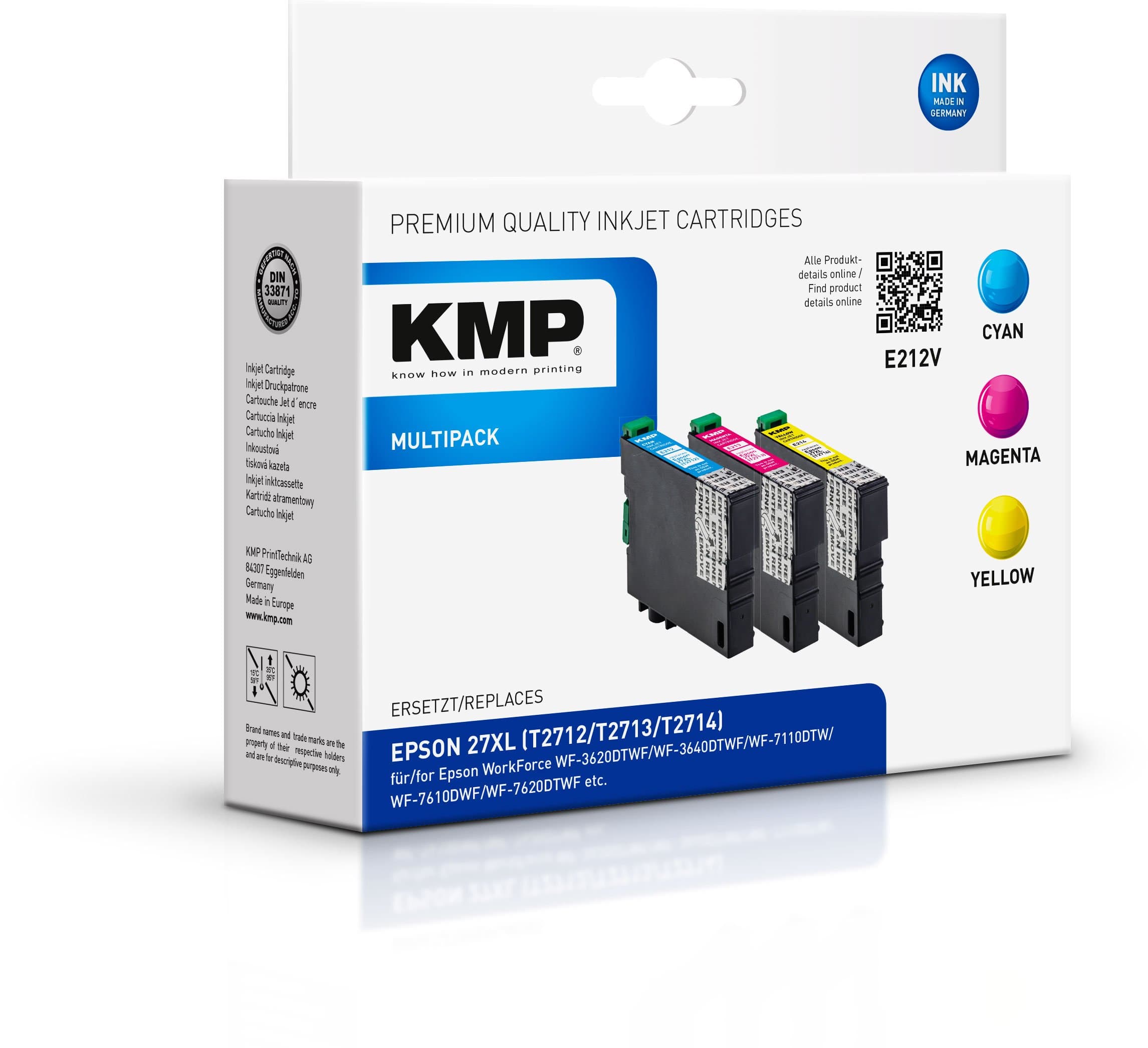 KMP Multipack Cartridges for Epson Workforce Workforce WF 3600 – 7600 E212 V