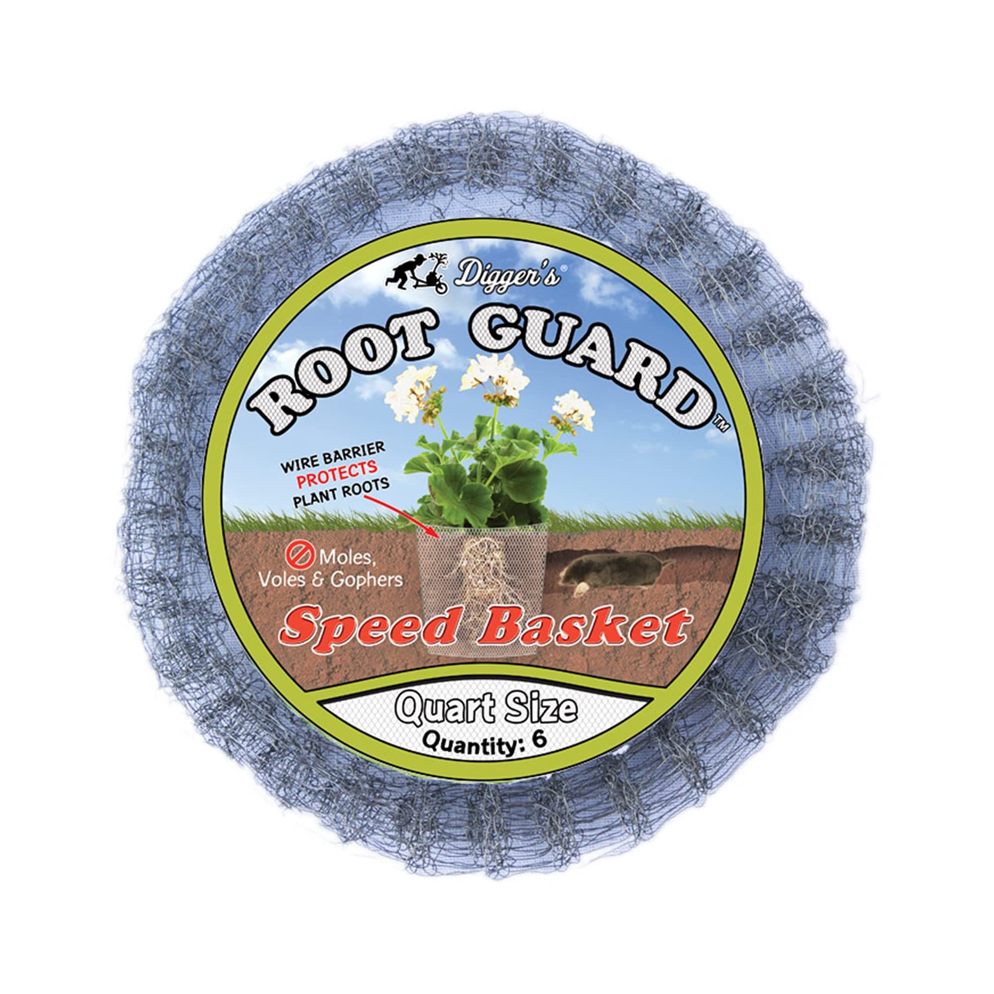 Digger’s 1-Quart Root Guard Speed Baskets for Plants, Control Gopher for Efficient Planting (6-Pack)