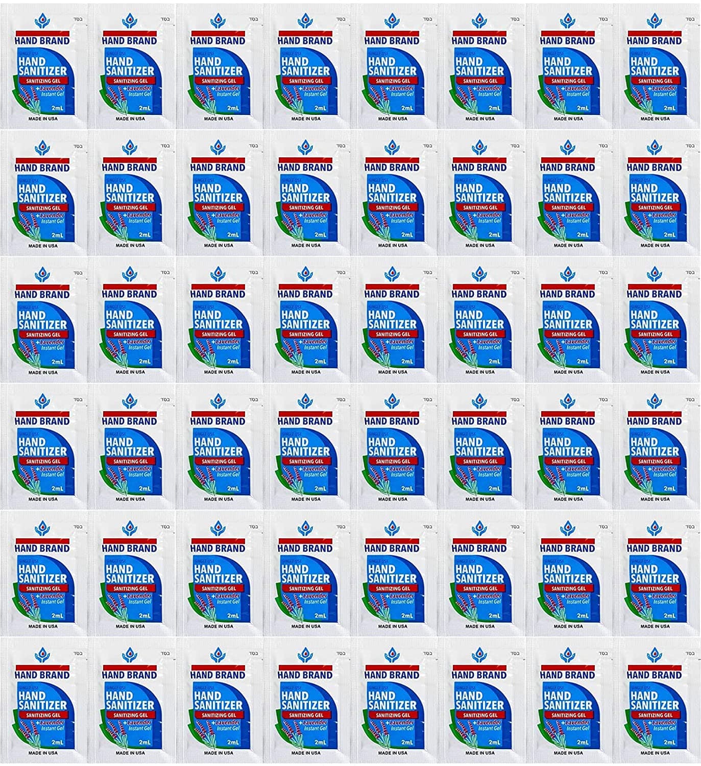 100-Pack Hand Sanitizer Gel Single-Use Packets - Hand Cleansing Gel - Contains 70% Ethyl Alcohol Non-Irritating Quick Drying Gel Reduces Bacteria Without Soap and Water