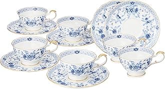 Narumi 9682-6720 Cup and Saucer Set, Milano Blue, 7.4 fl oz (210 cc), 6 Piece Set, Tea, Made in Japan