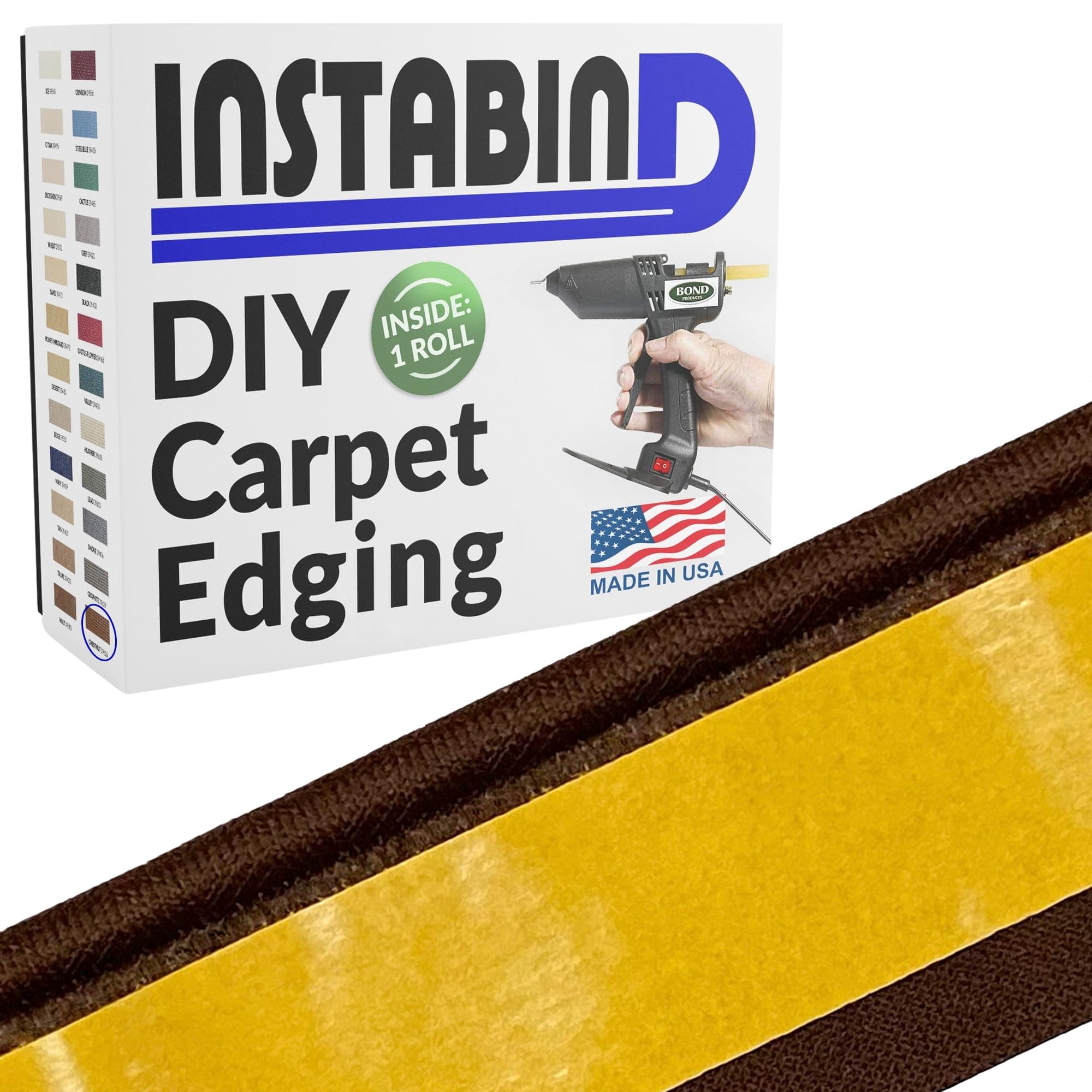 Carpet Binding - Regular Style, Rug Binding for Area Rugs, Durable Hold, DIY Carpet Finish Edge - Maroon Color, 55' Roll