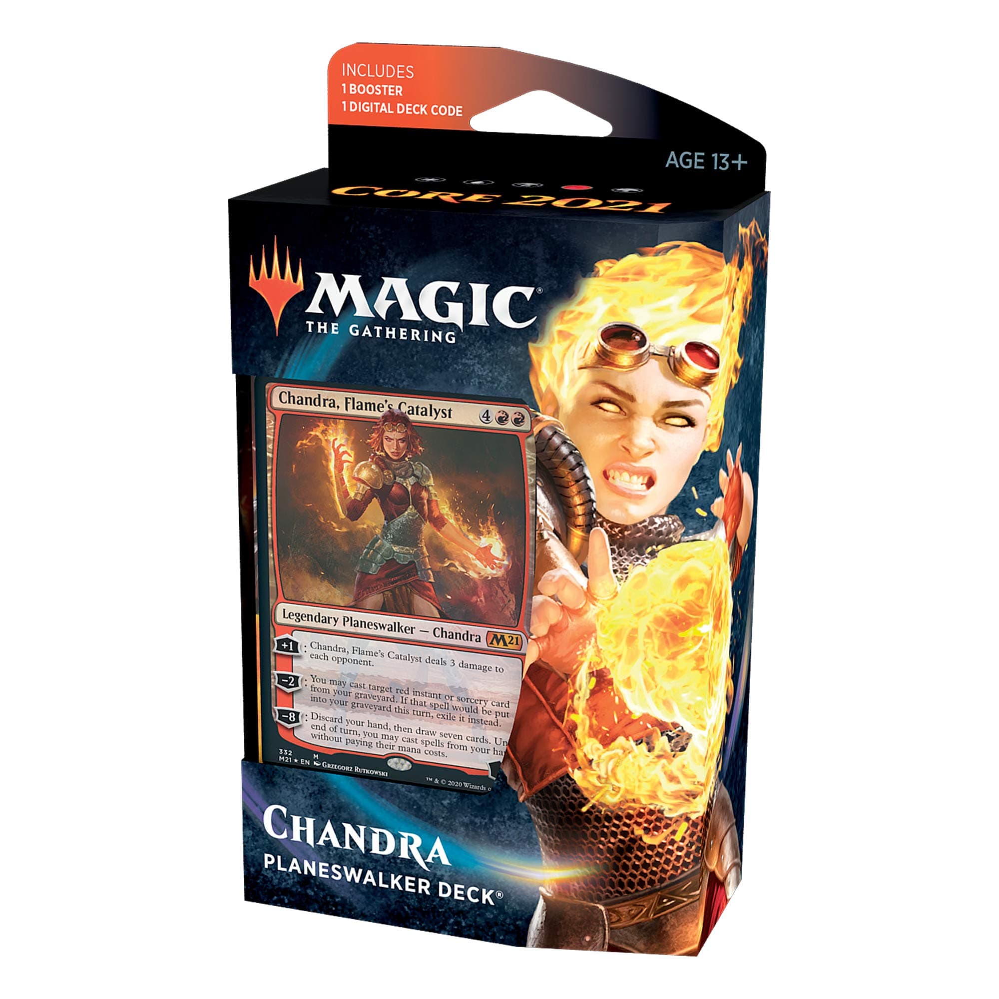 Magic The Gathering Chandra, Flame’s Catalyst Planeswalker Deck | Core Set 2021 (M21) | 60 Card Starter Deck, C76580000