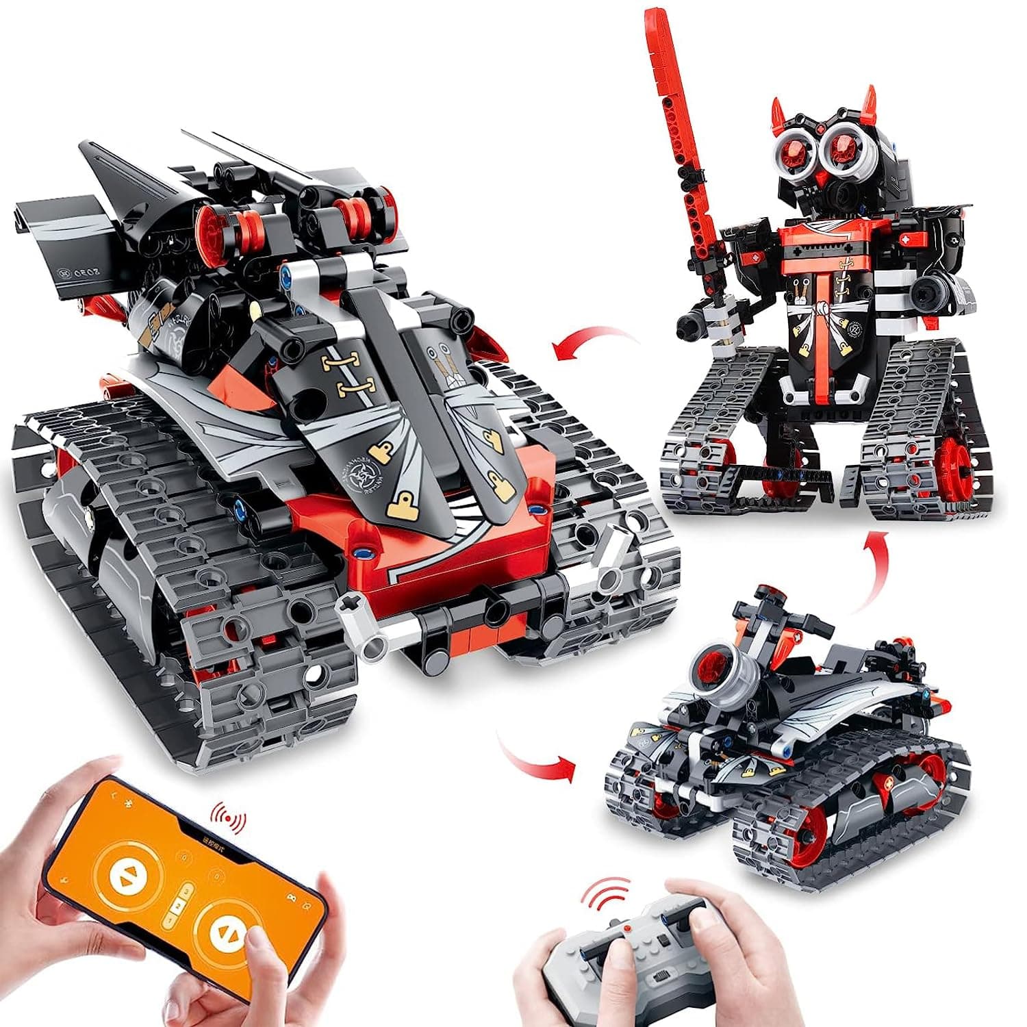 Robot Building Remote Control Gift STEM Building Kit for Boys 8-12 - 3 in 1 Educational Toys for 6 7 8 9 10 11 12 + Year Old Boys Birthday Gifts for Kids - Tracked Racer Car Tank Robotics