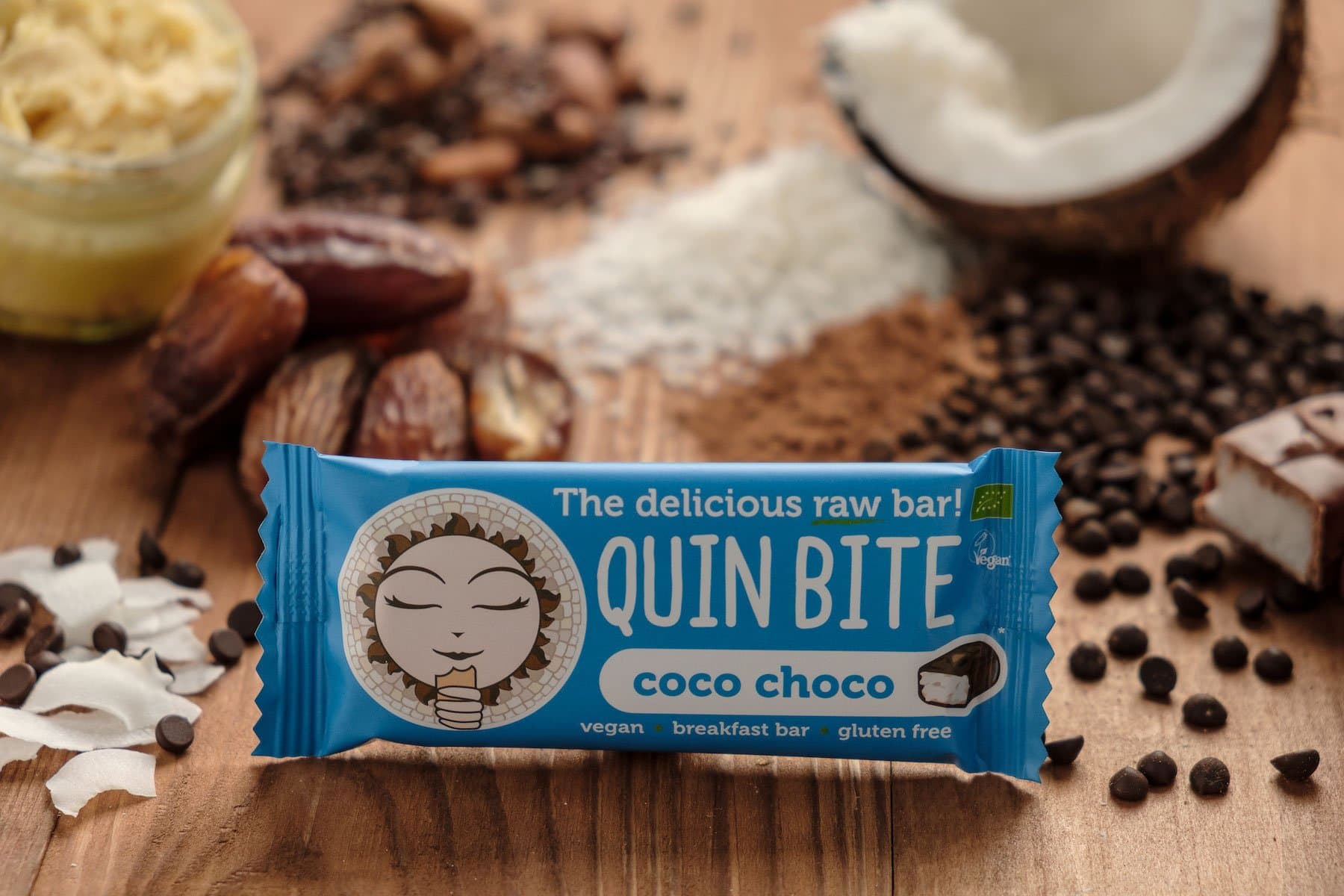 QUIN BITE Coco Choco - Raw Fruit & nut bar - 12 Bars (12x30g); QUIN BITE - The Delicious raw bar!